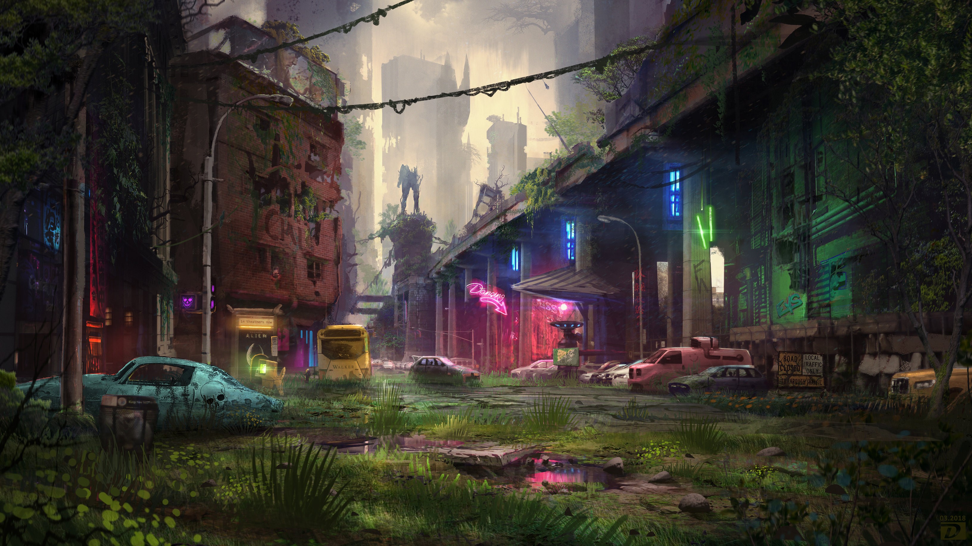 city, digital art, artist, artwork, hd, 4k, deviantart, HD Wallpaper