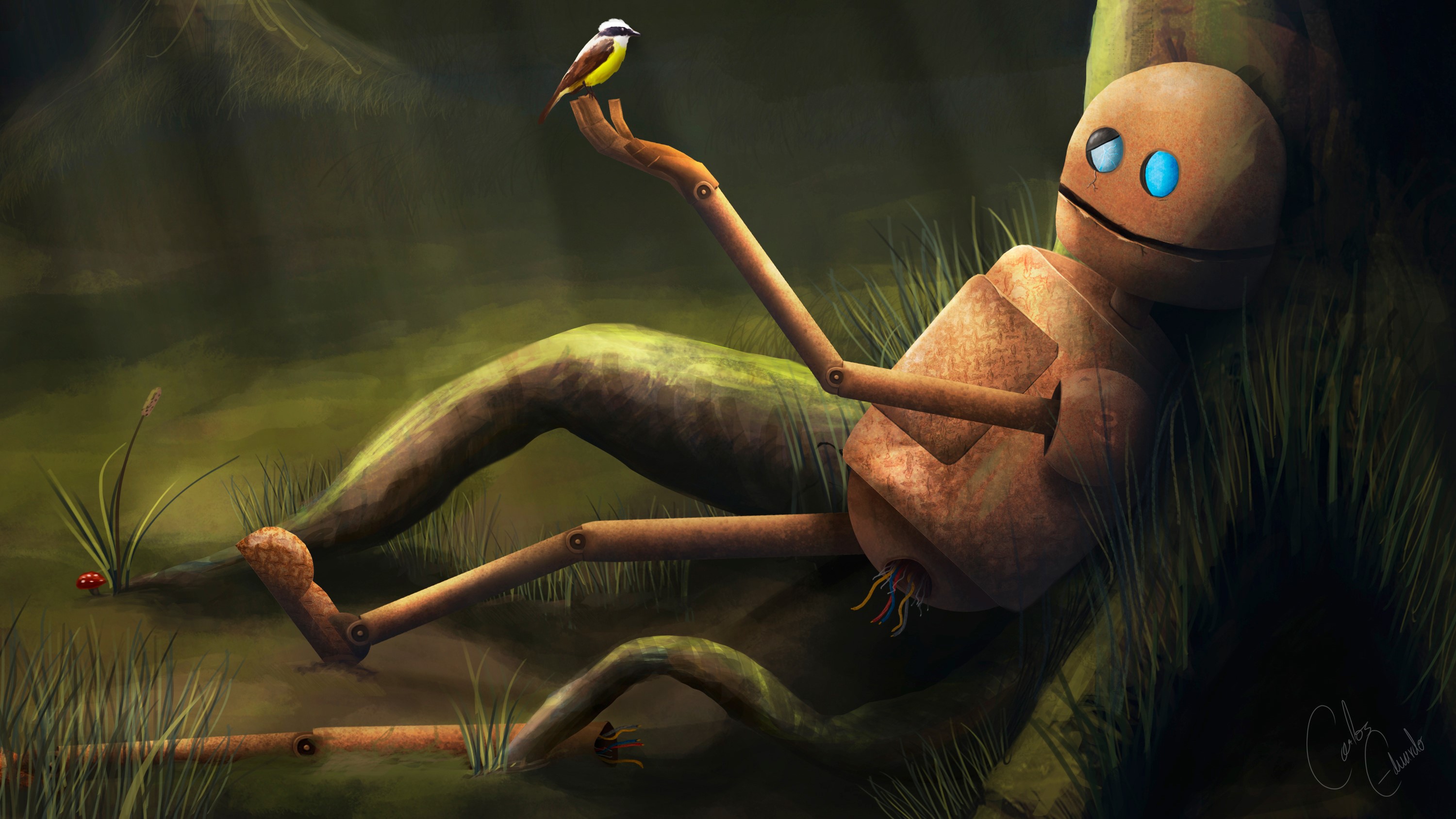 artist, robot, hd, 4k, illustration, digital art, behance, artwork, HD Wallpaper