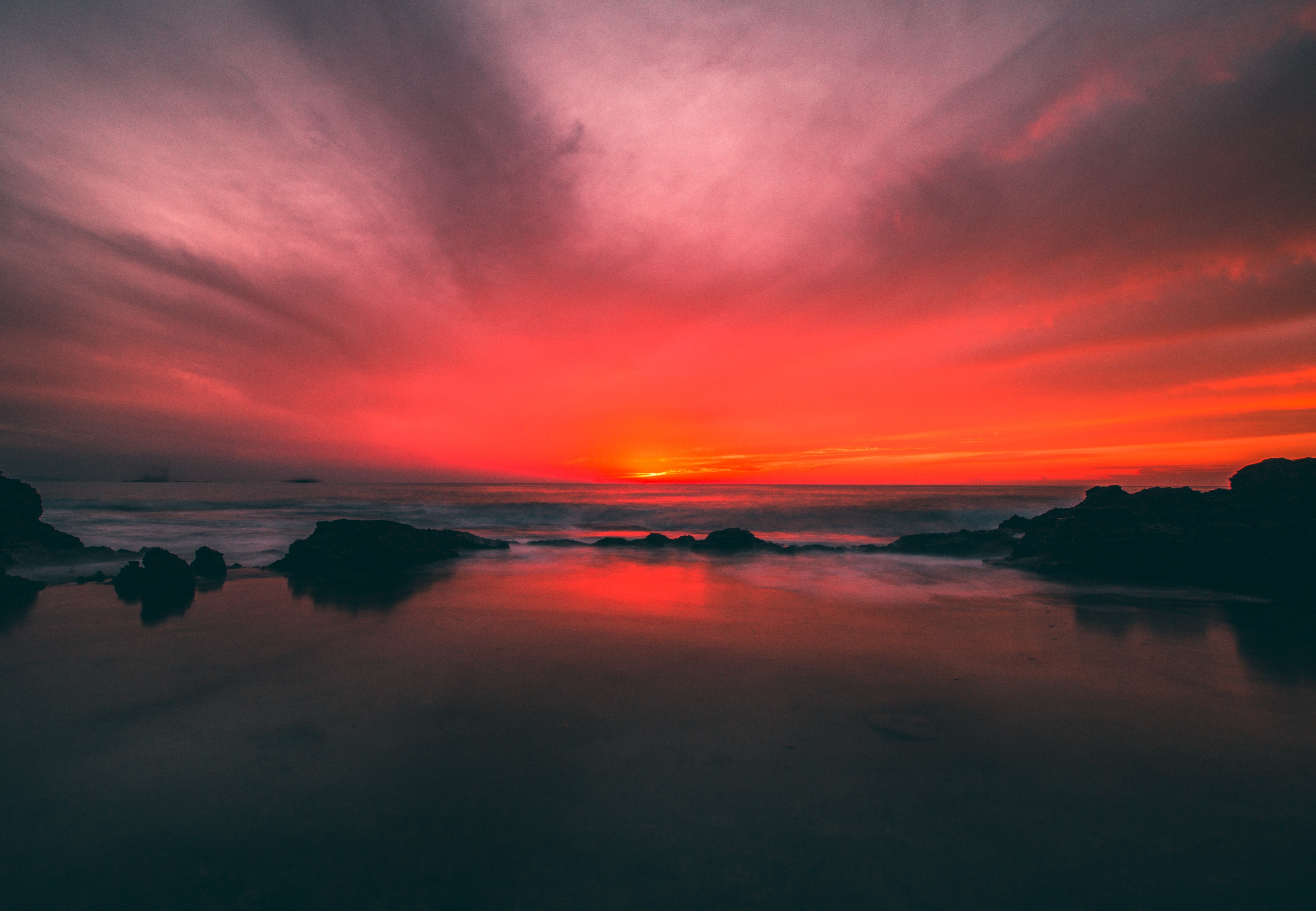 sunset, beach, nature, hd, 4k, HD Wallpaper