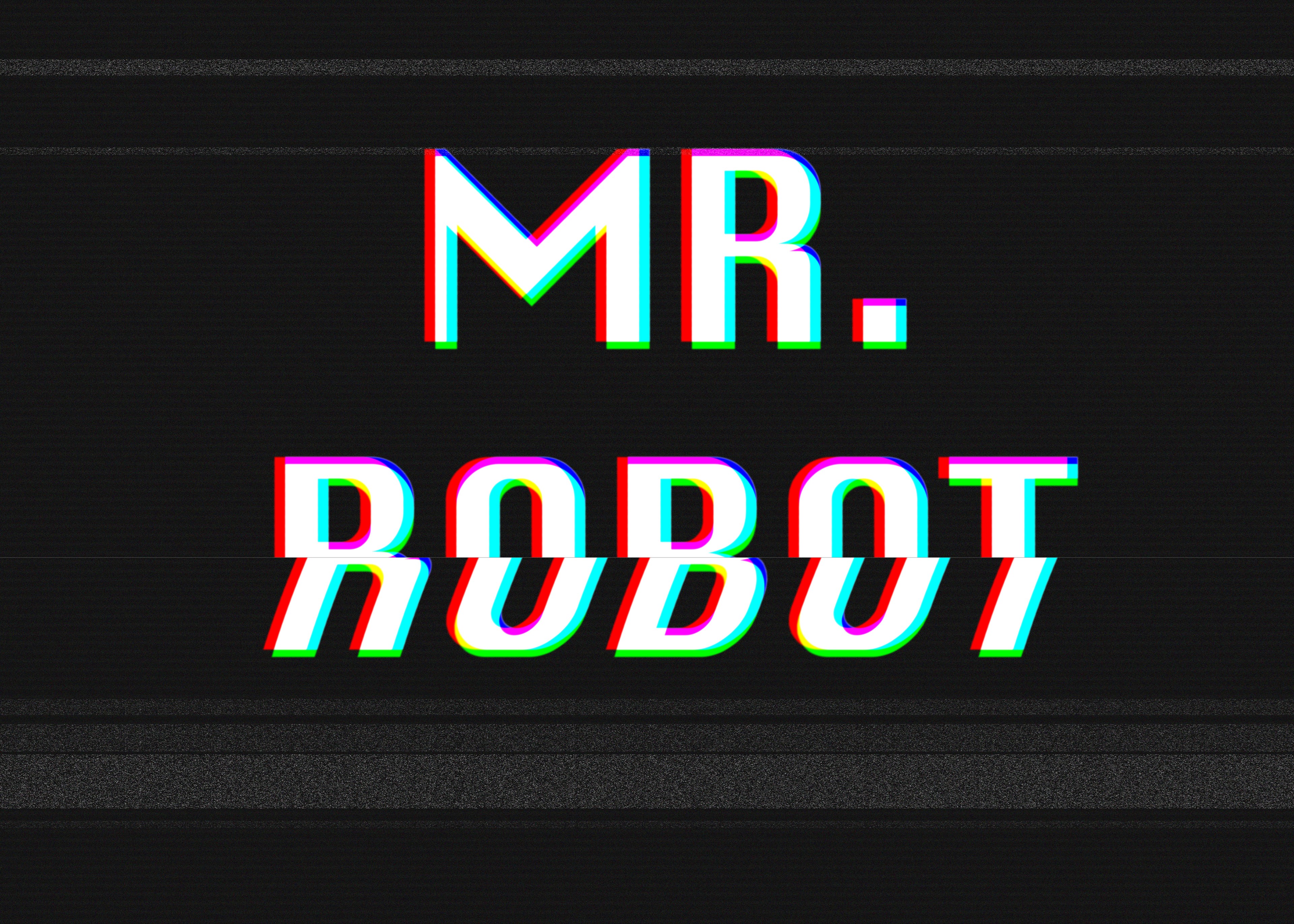 mr robot, tv shows, hd, 4k, typography, behance, glitch, HD Wallpaper