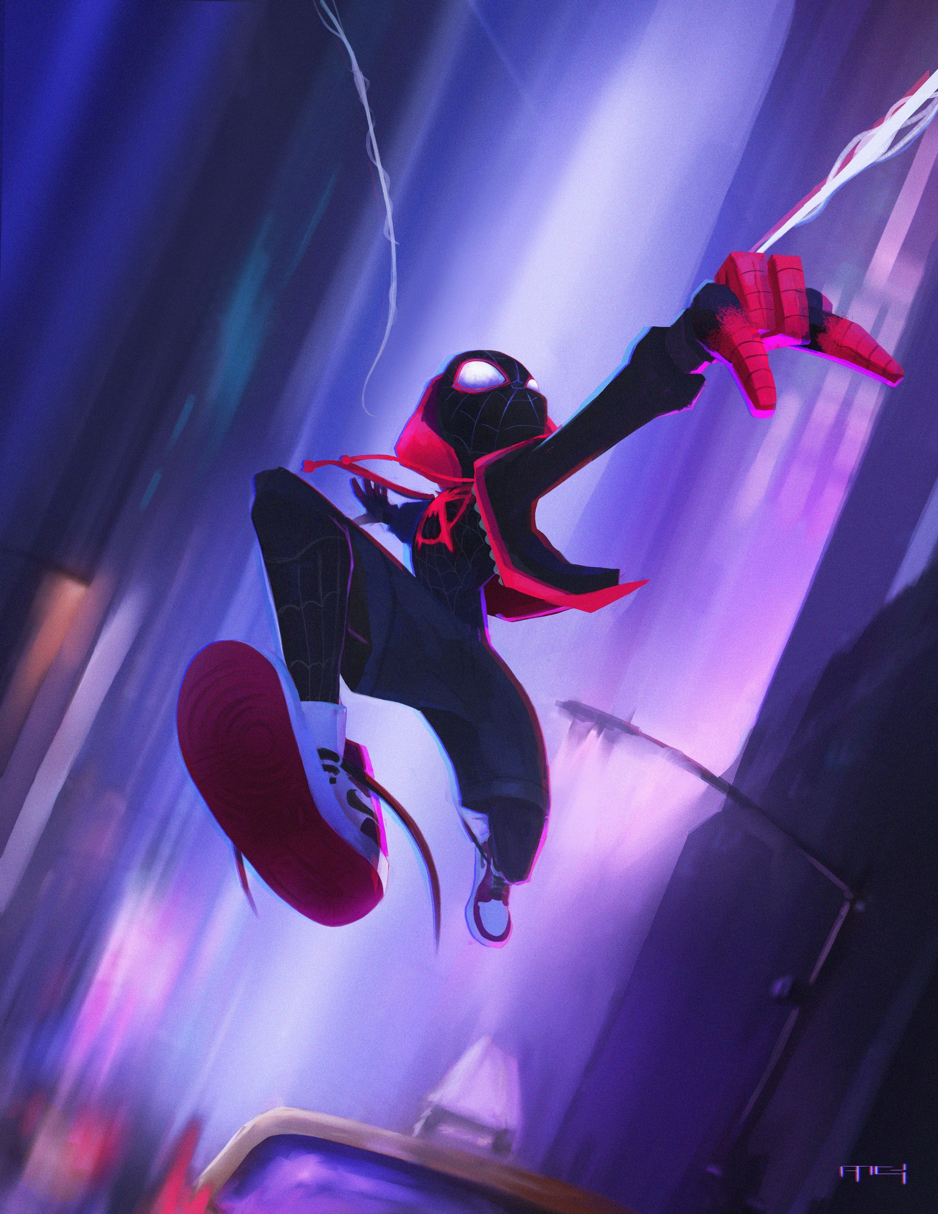 spiderman into the spider verse, hd, superheroes, artwork, artist, digital art, artstation, HD Wallpaper