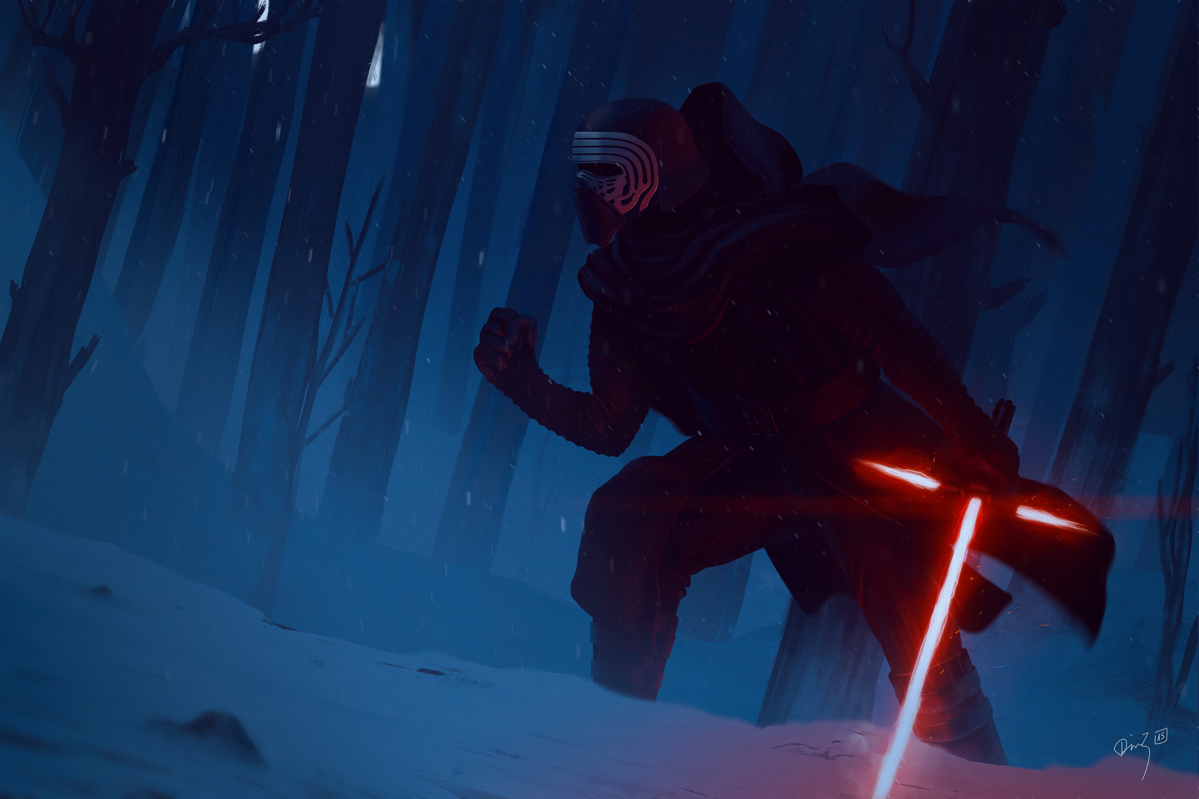 kylo ren, star wars, movies, hd, 4k, behance, artwork, artist, HD Wallpaper