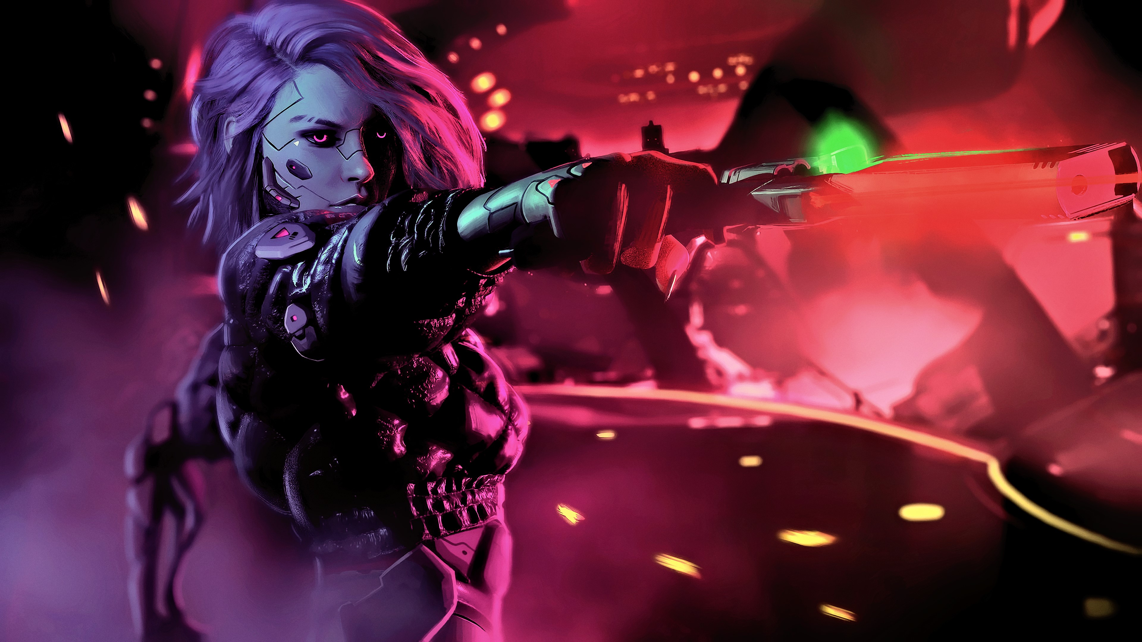 fantasy girls, cyberpunk, artist, artwork, digital art, hd, 4k, HD Wallpaper