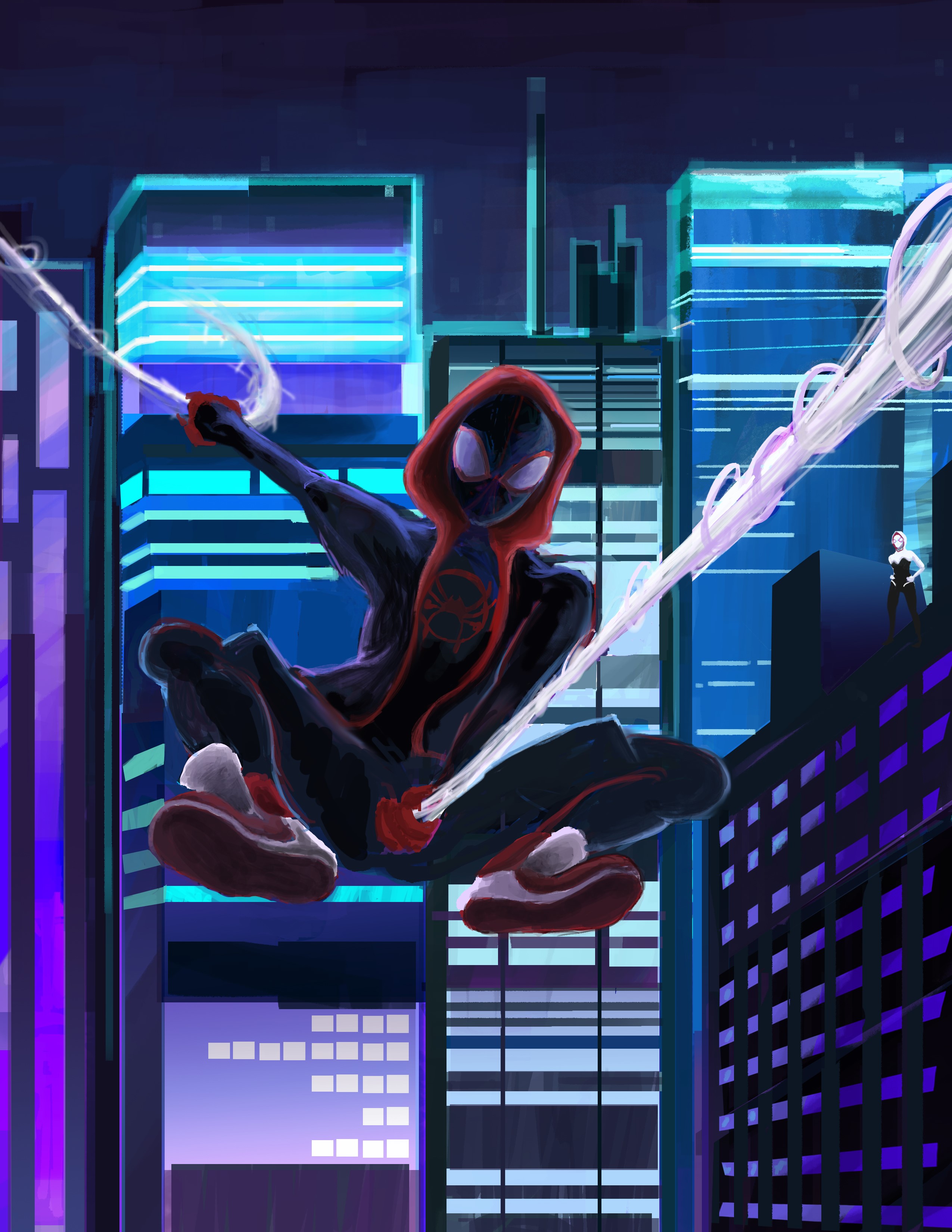 spiderman into the spider verse, hd, superheroes, artwork, artist, digital art, behance, HD Wallpaper