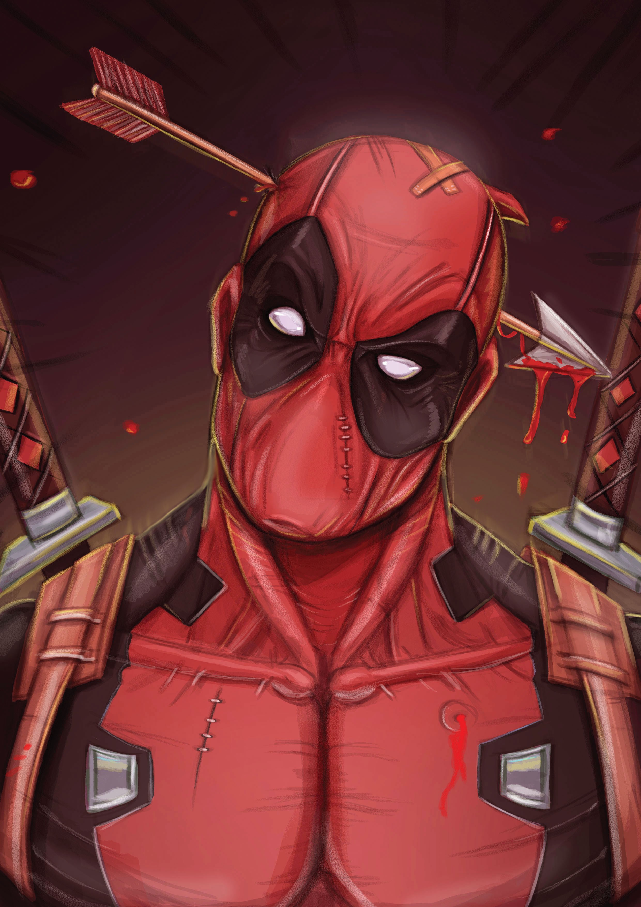 deadpool, hd, artwork, digital art, behance, superheroes, HD Wallpaper