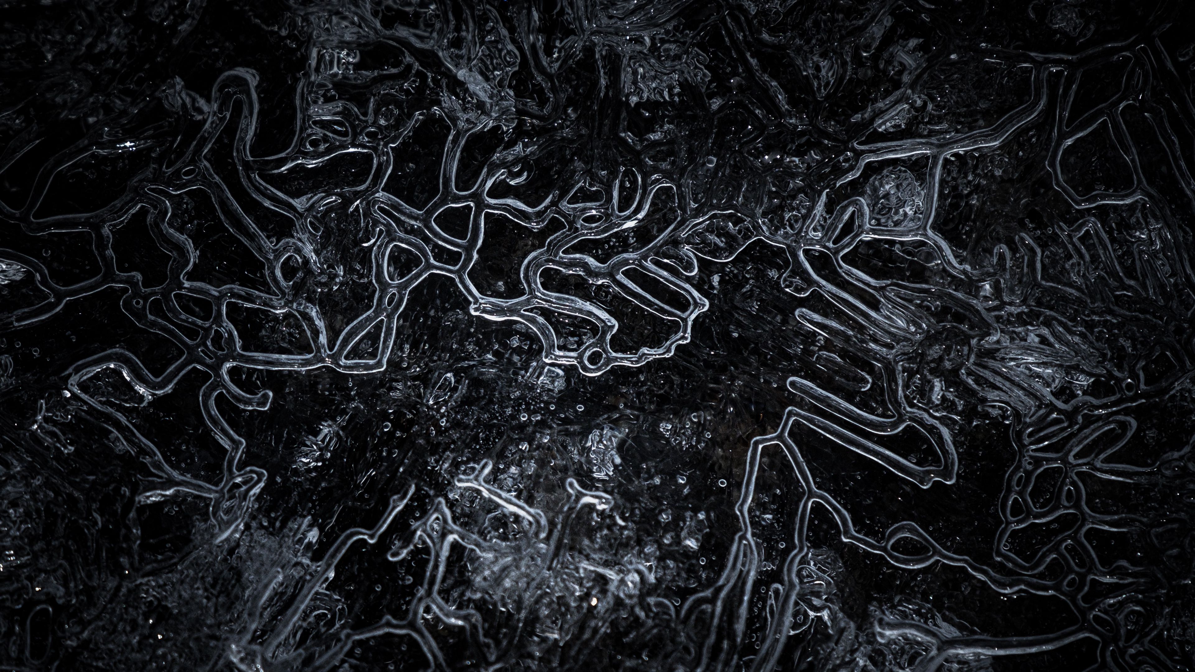 ice, macro, texture, structure, frozen, 4k, HD Wallpaper