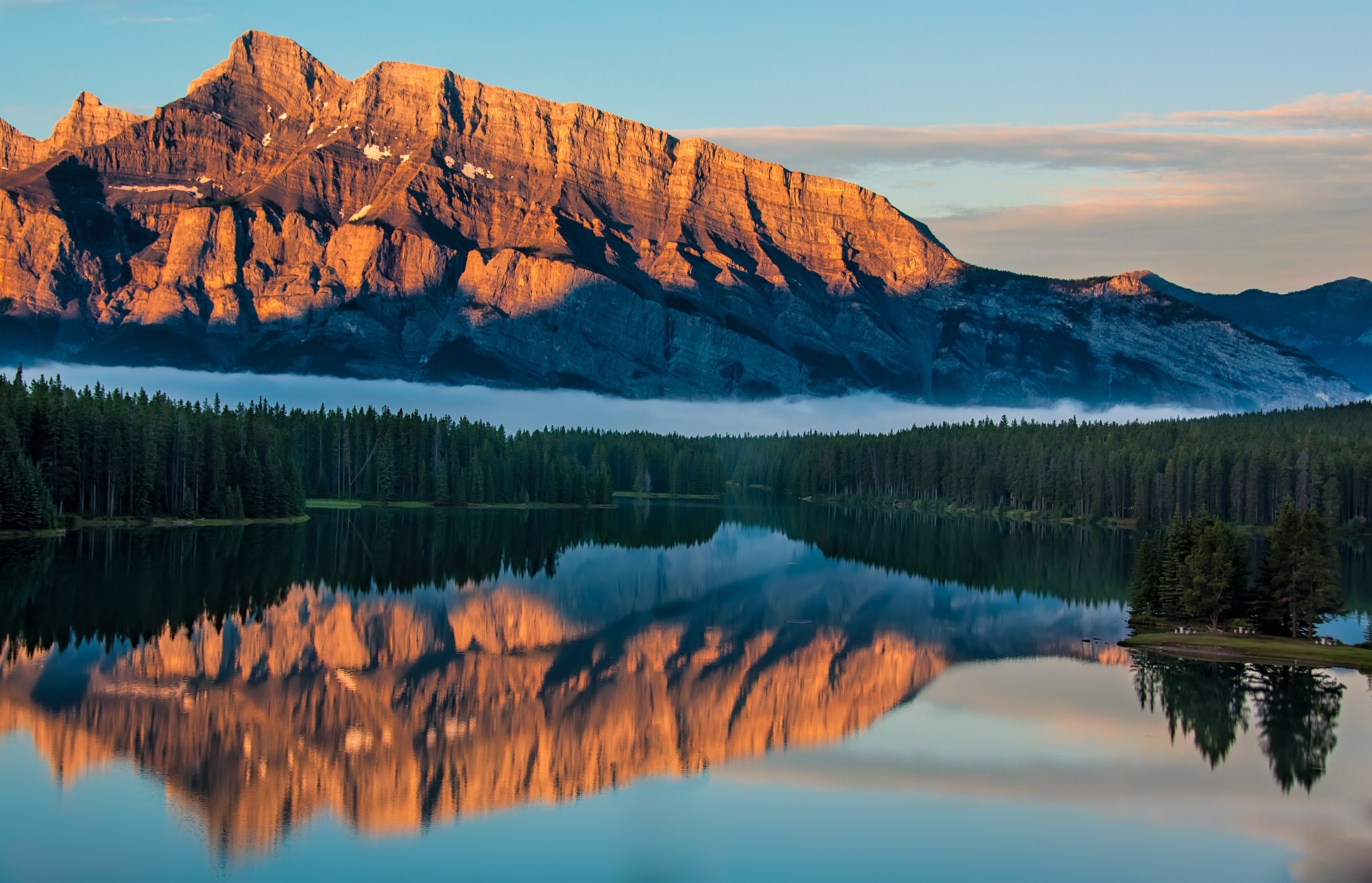 reflection, mountains, lake, nature, hd, canada, HD Wallpaper