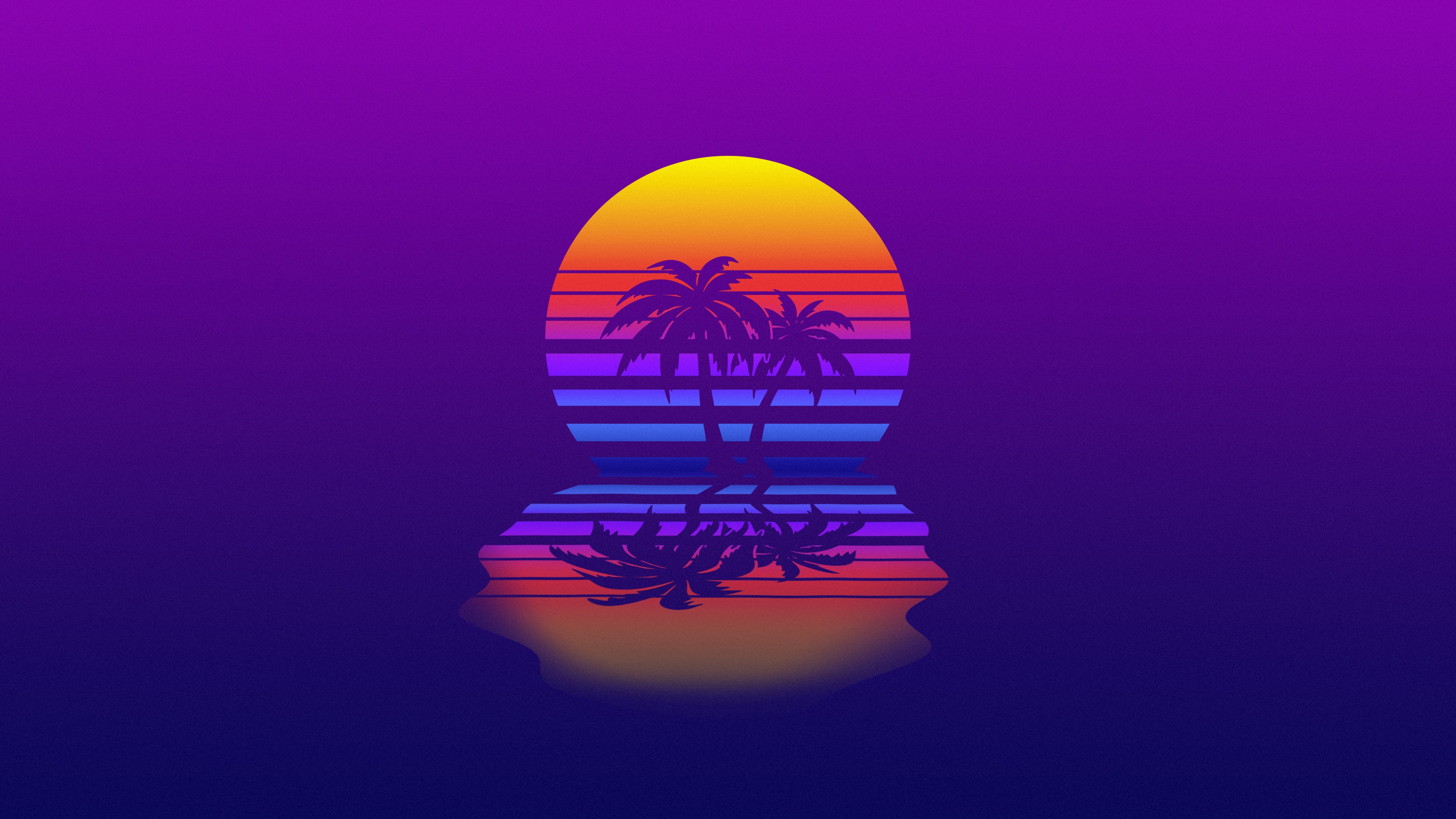 retrowave, trees, palm, synthwave, artist, artwork, digital art, hd, HD Wallpaper