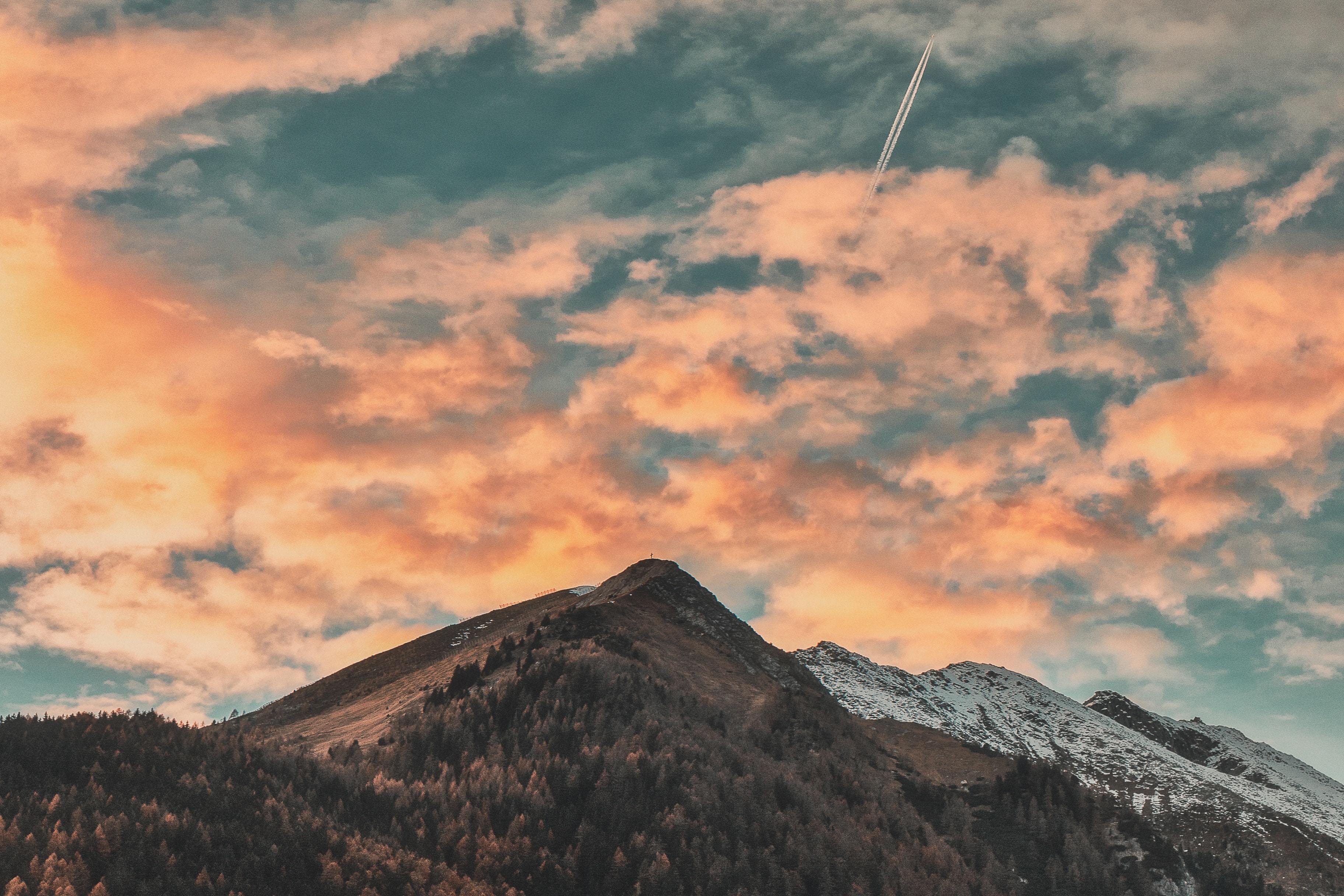 clouds, dawn, landscape, mountains, nature, hd, 4k, HD Wallpaper