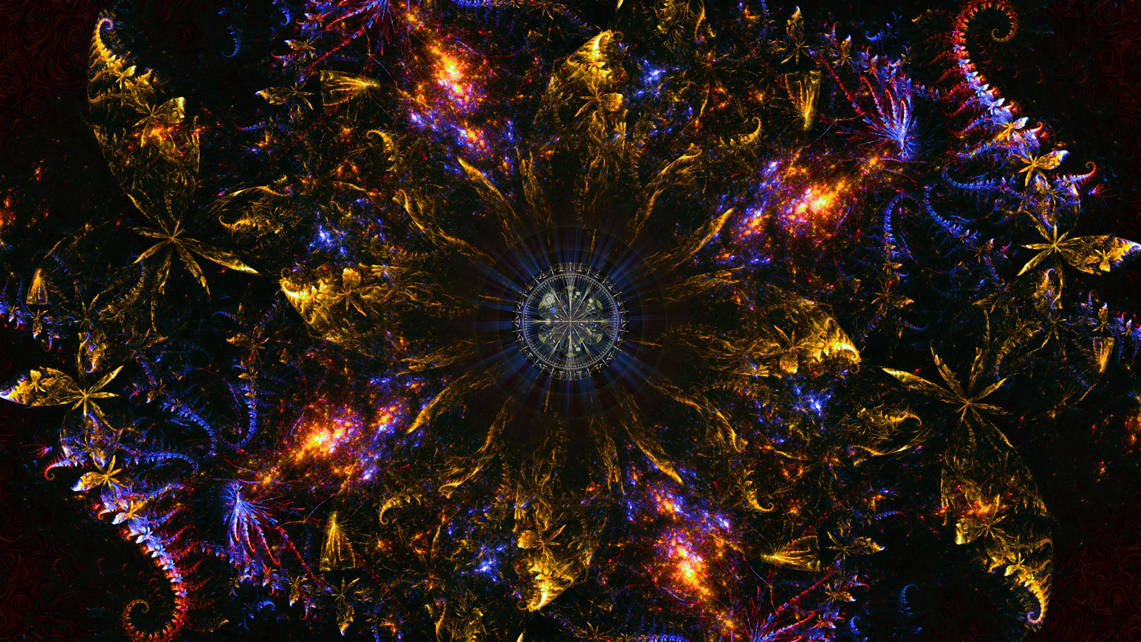 fractal, abstraction, colorful, circle, pattern, 4k, HD Wallpaper