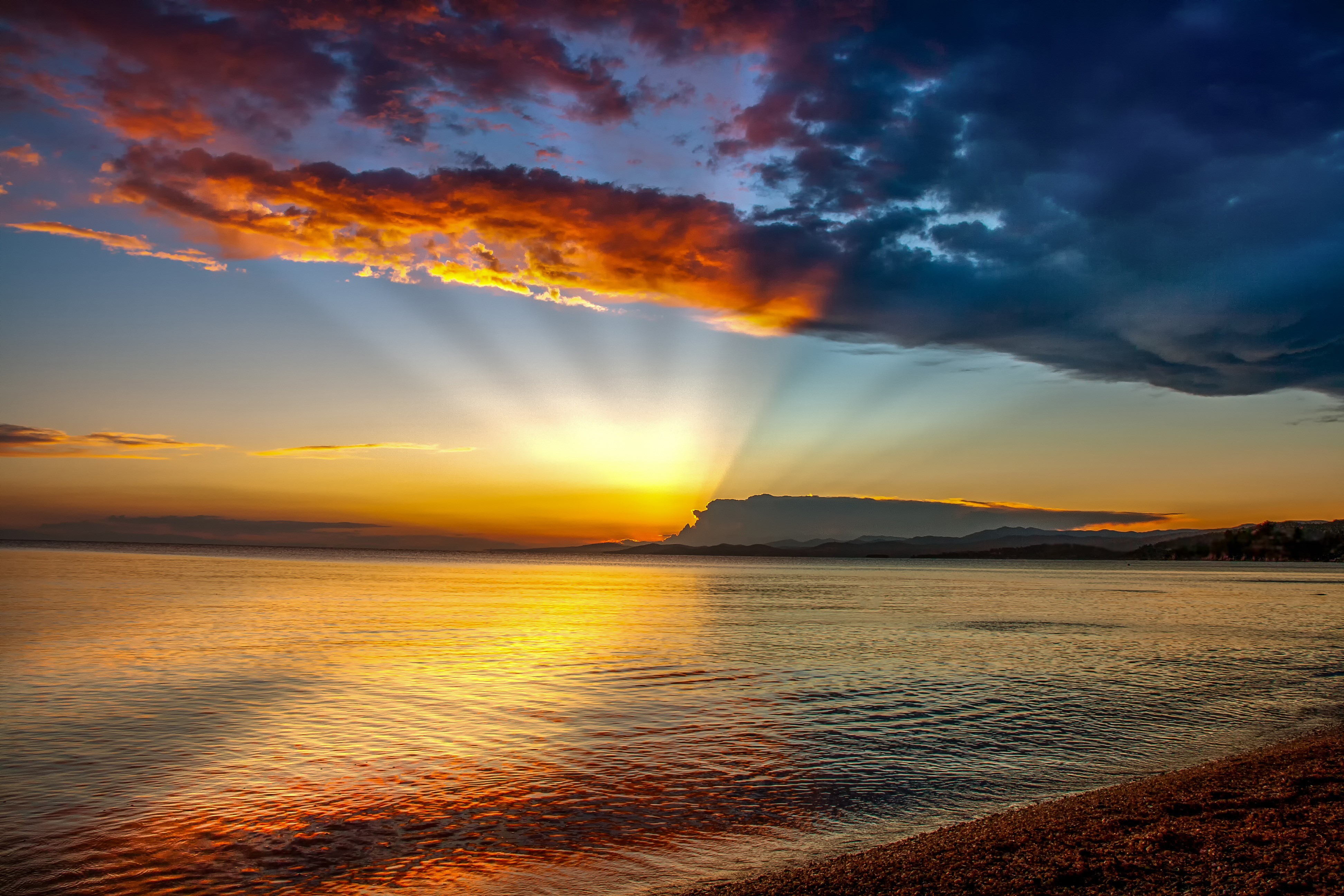 beach, sunset, nature, hd, 4k, HD Wallpaper