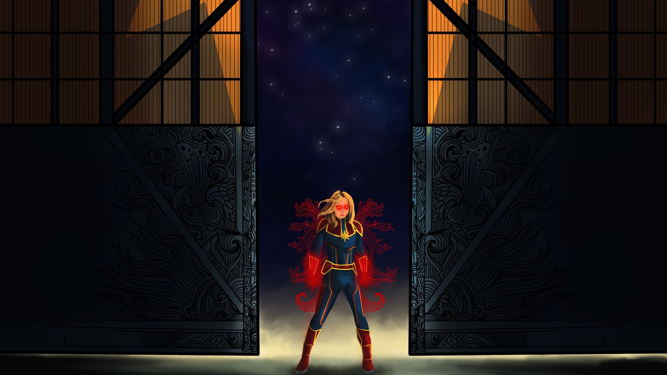 captain marvel, digital art, superheroes, hd, artwork, artist, HD Wallpaper