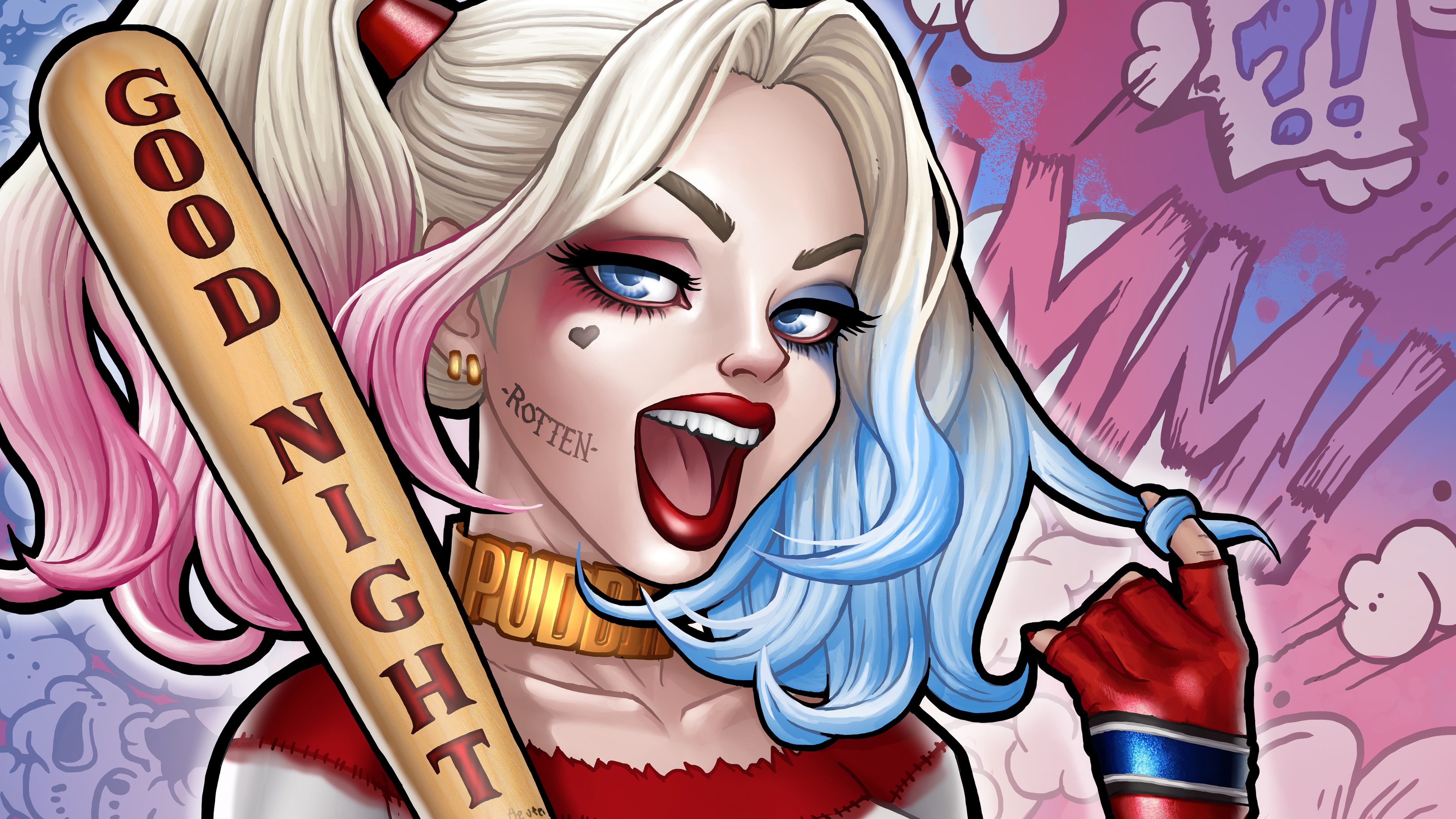 harley quinn, artwork, hd, superheroes, 4k, HD Wallpaper