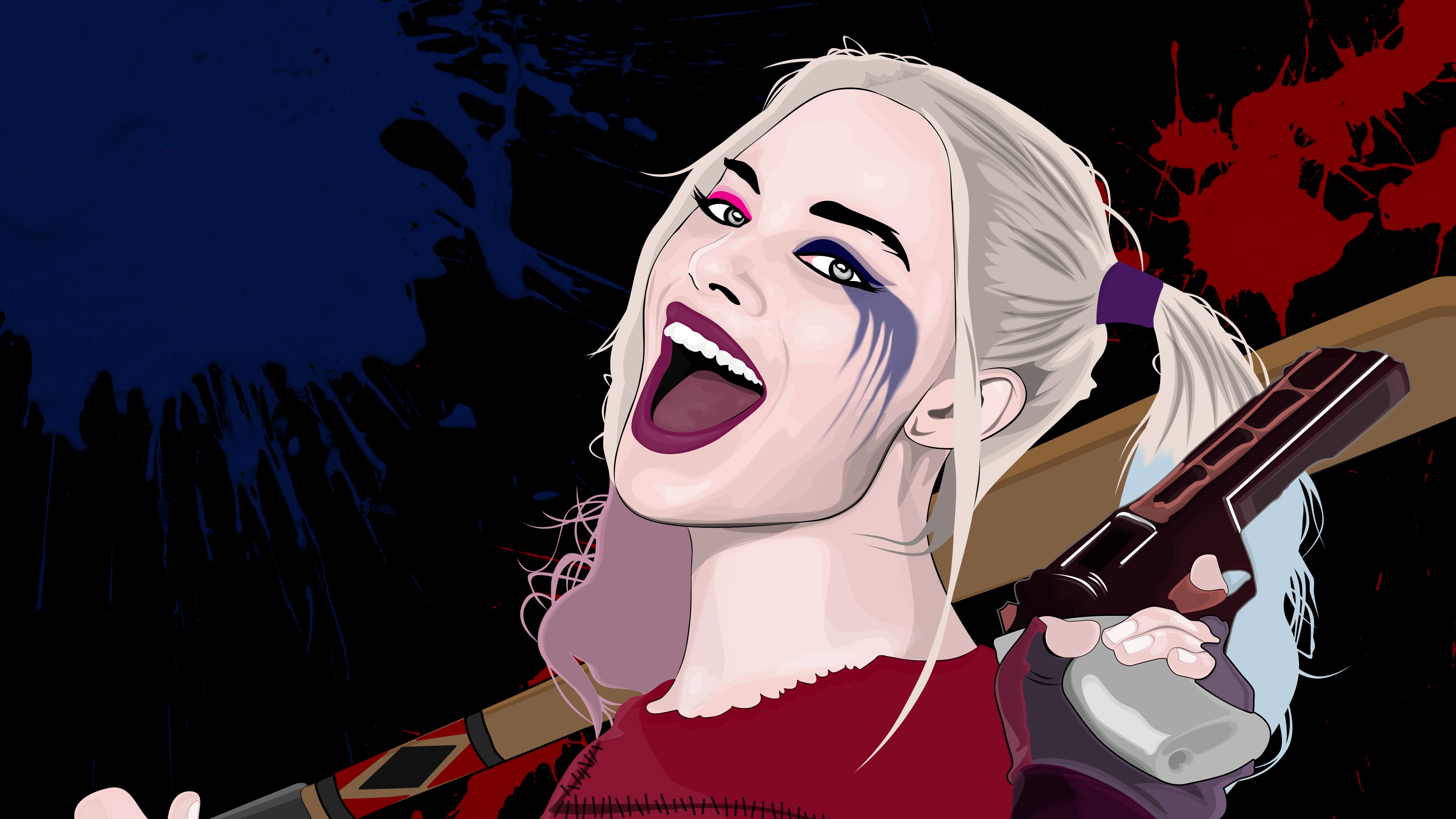 harley quinn, artwork, hd, superheroes, 4k, deviantart, artist, HD Wallpaper