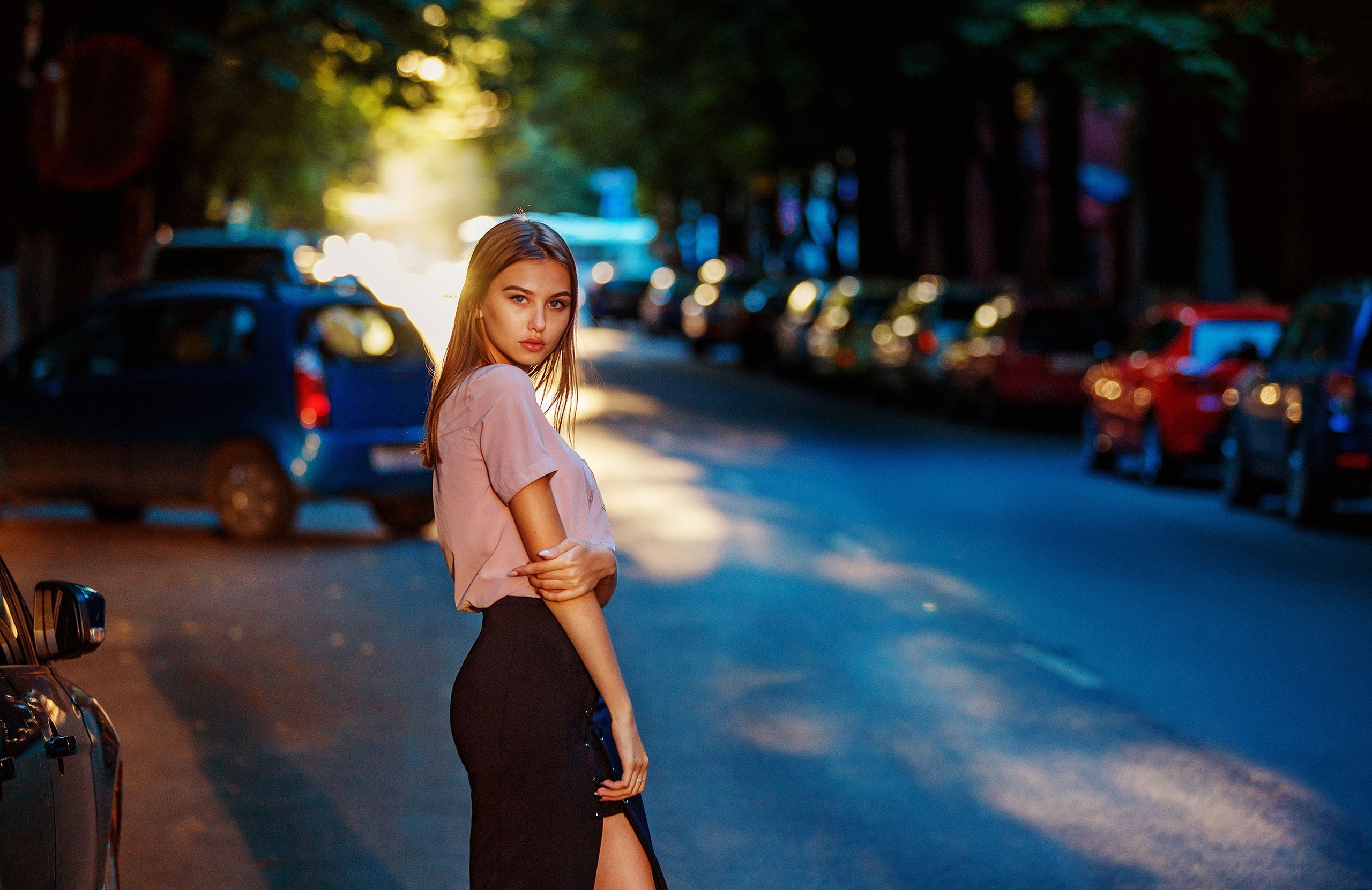 girls, model, hd, depth of field, HD Wallpaper