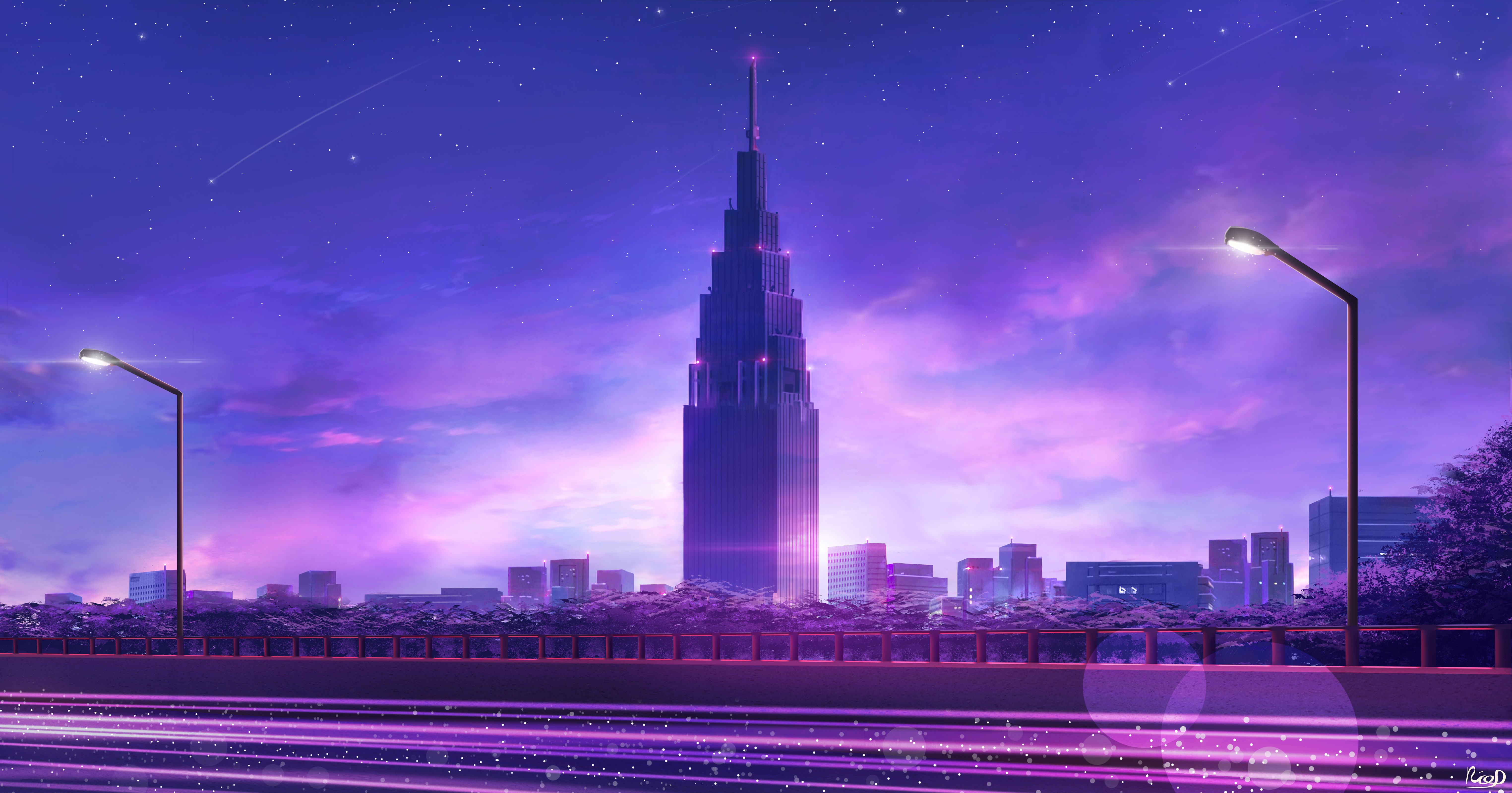 evening, cityscape, digital art, artist, artwork, hd, 4k, 5k, deviantart, HD Wallpaper