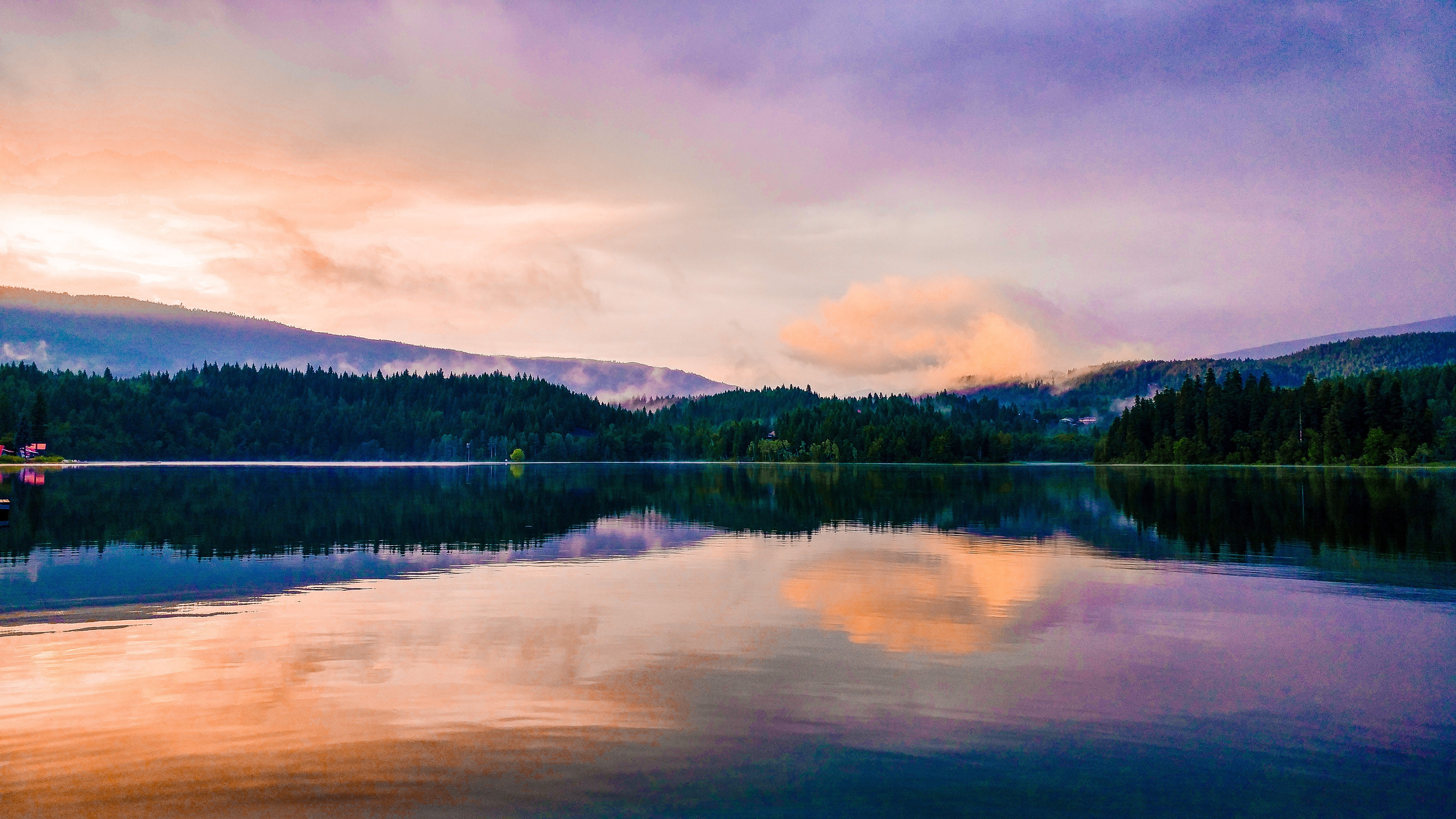 lake, reflection, sunset, nature, hd, 4k, 5k, landscape, HD Wallpaper