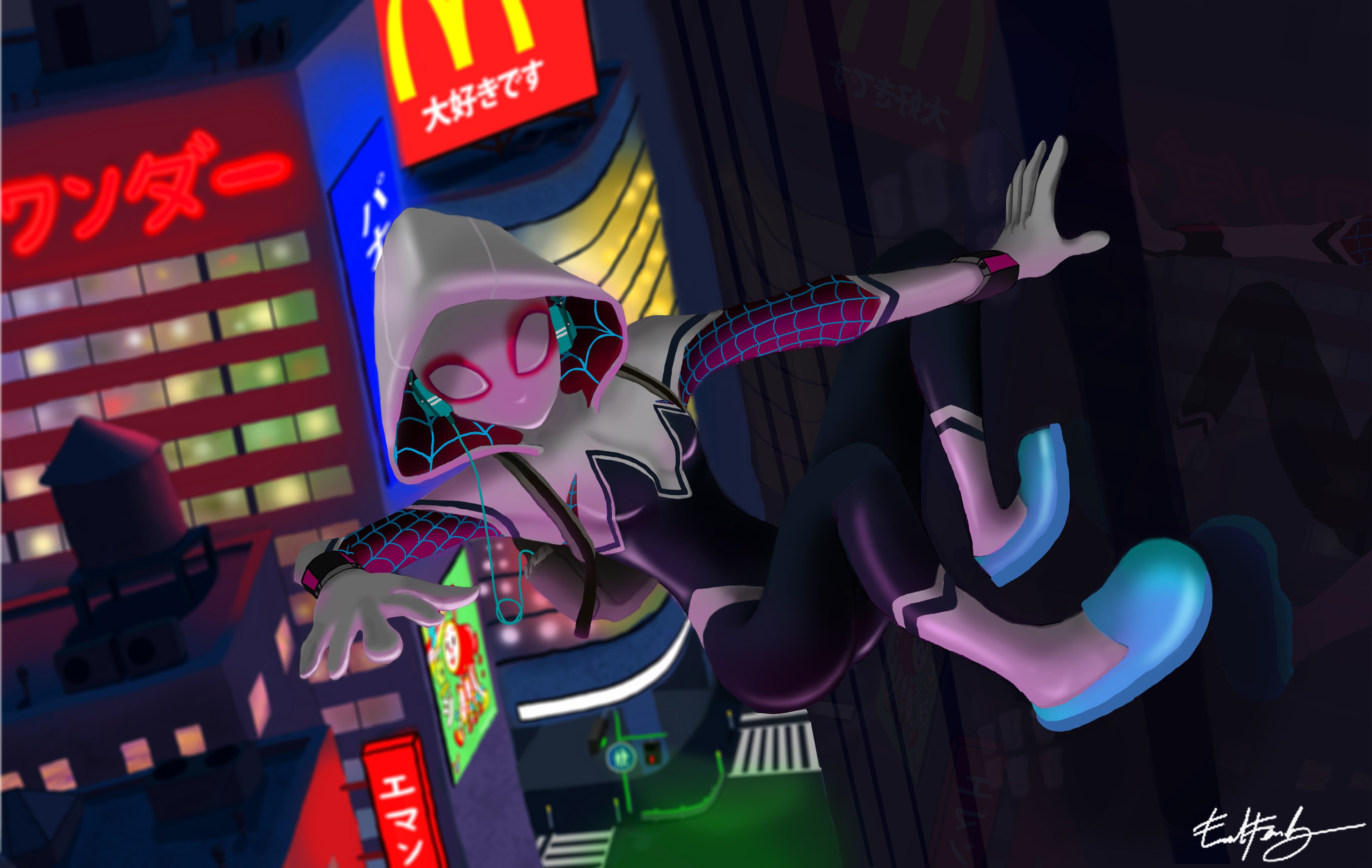 gwen, gwen stacy, hd, artwork, artist, digital art, superheroes, 4k, behance, HD Wallpaper