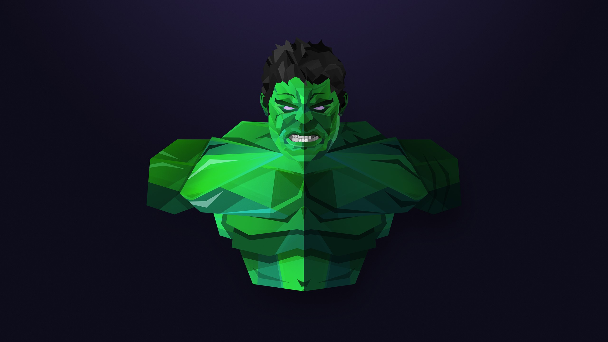 hulk, superheroes, digital art, facets, hd, HD Wallpaper