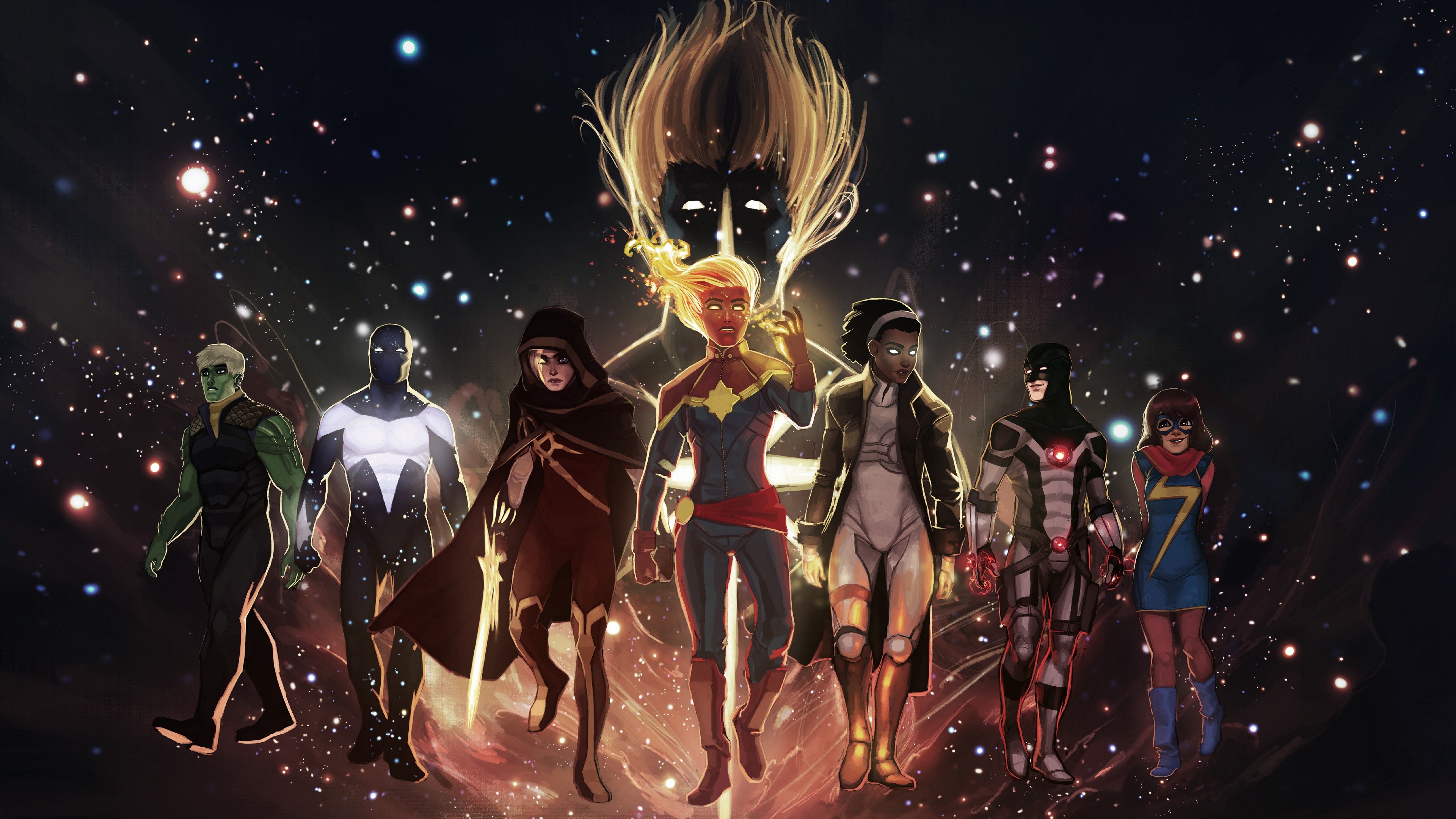 captain marvel, hd, 4k, artwork, digital art, superheroes, HD Wallpaper