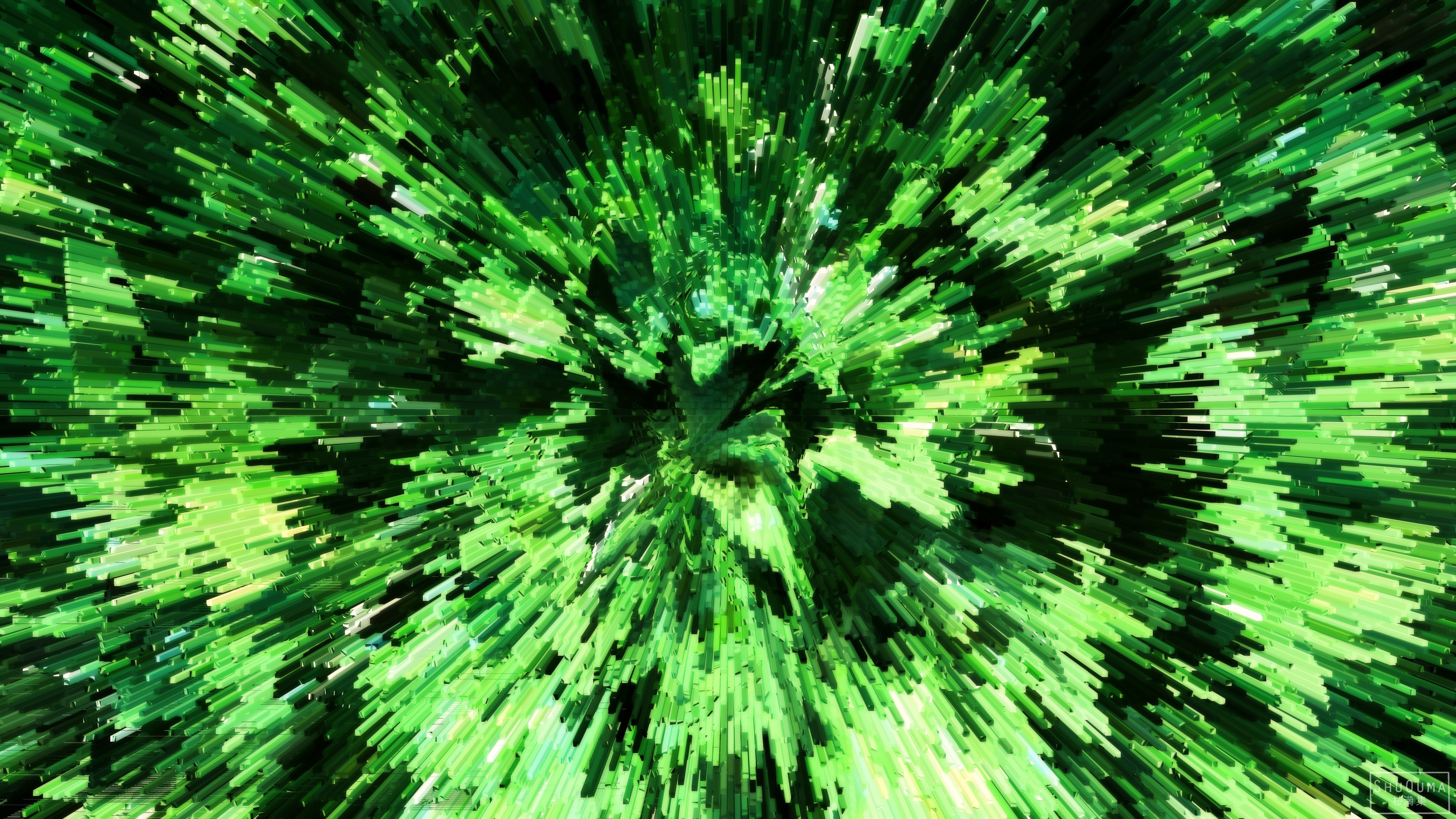 abstract, hd, 4k, green, HD Wallpaper