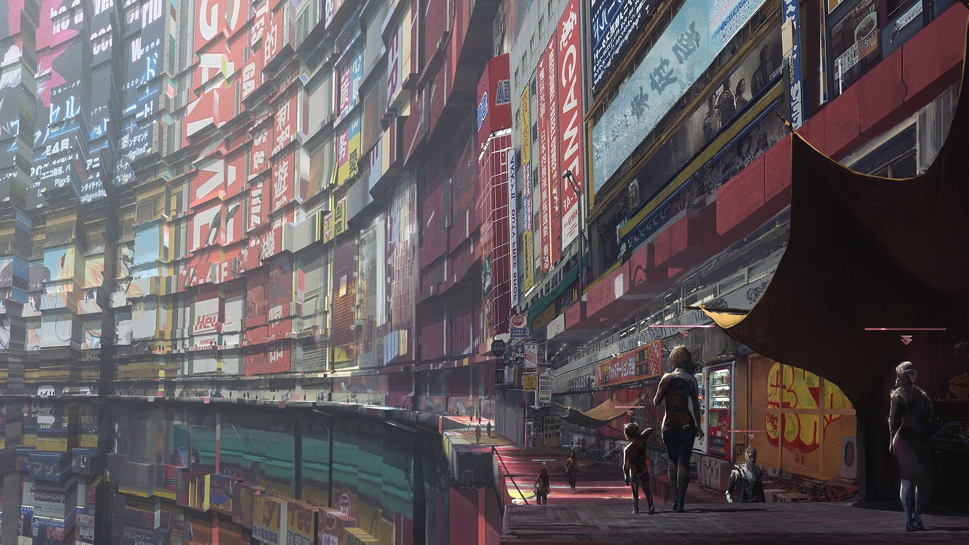 concept art, city, artist, artwork, digital art, hd, HD Wallpaper
