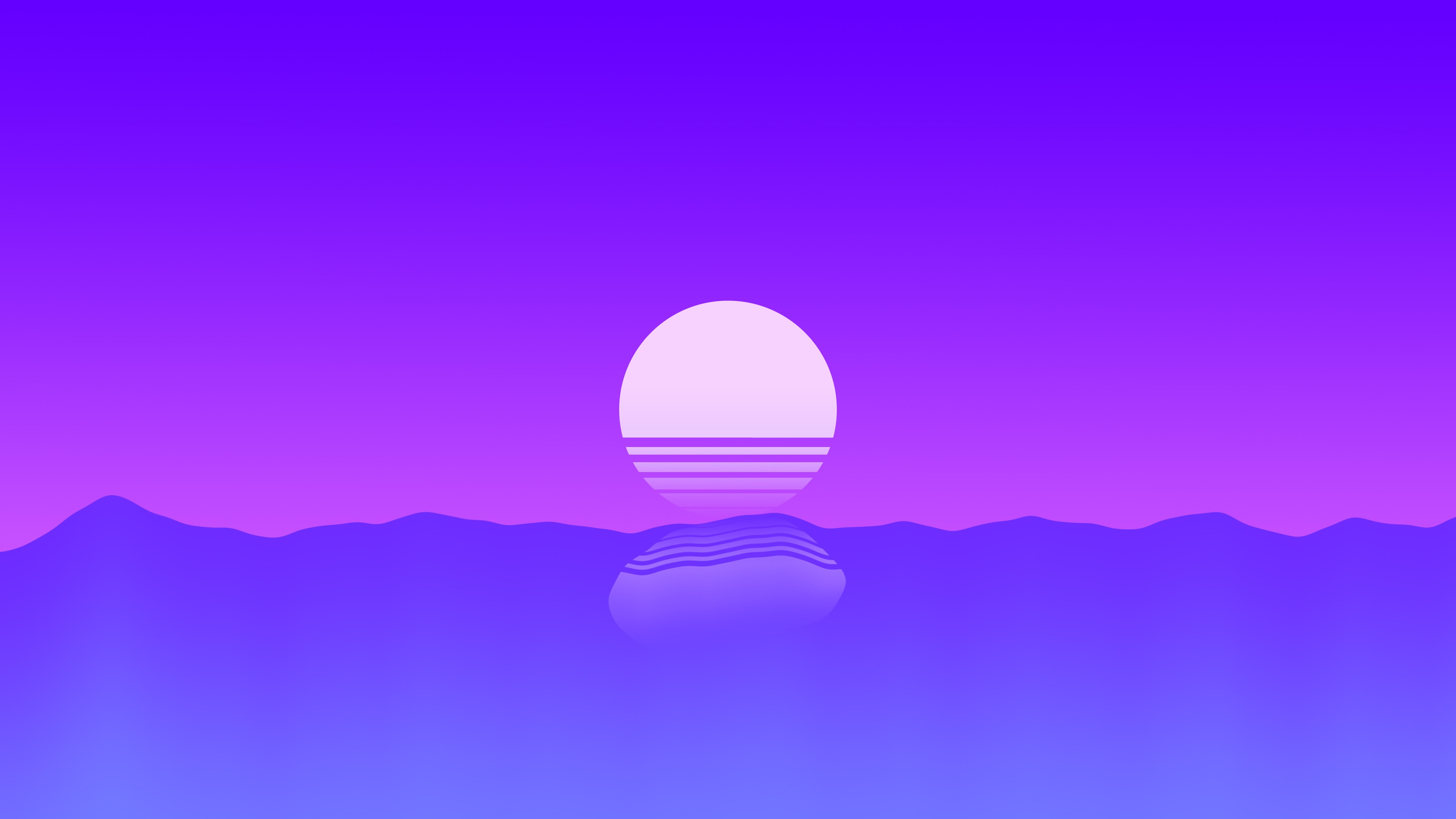 sunset, minimalism, minimalist, artist, artwork, digital art, hd, 4k, HD Wallpaper