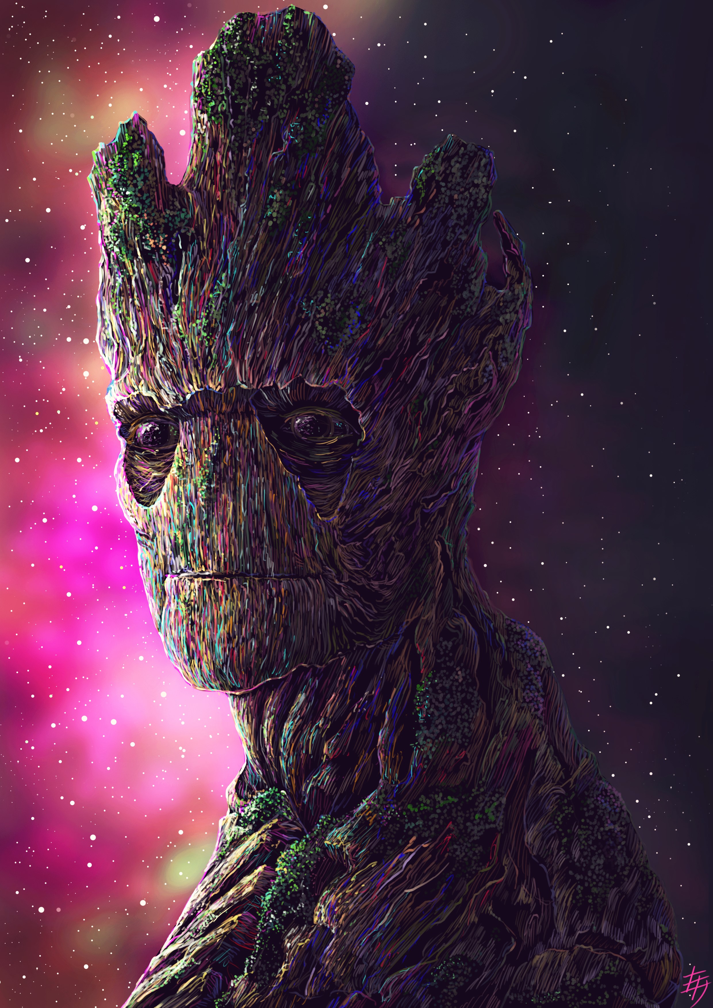 groot, hd, 4k, artwork, artist, behance, superheroes, movies, HD Wallpaper