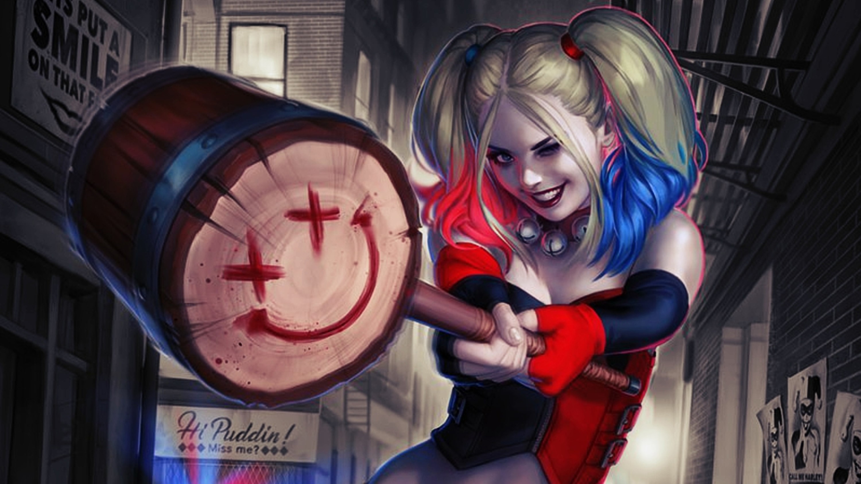 harley quinn, artwork, hd, superheroes, HD Wallpaper