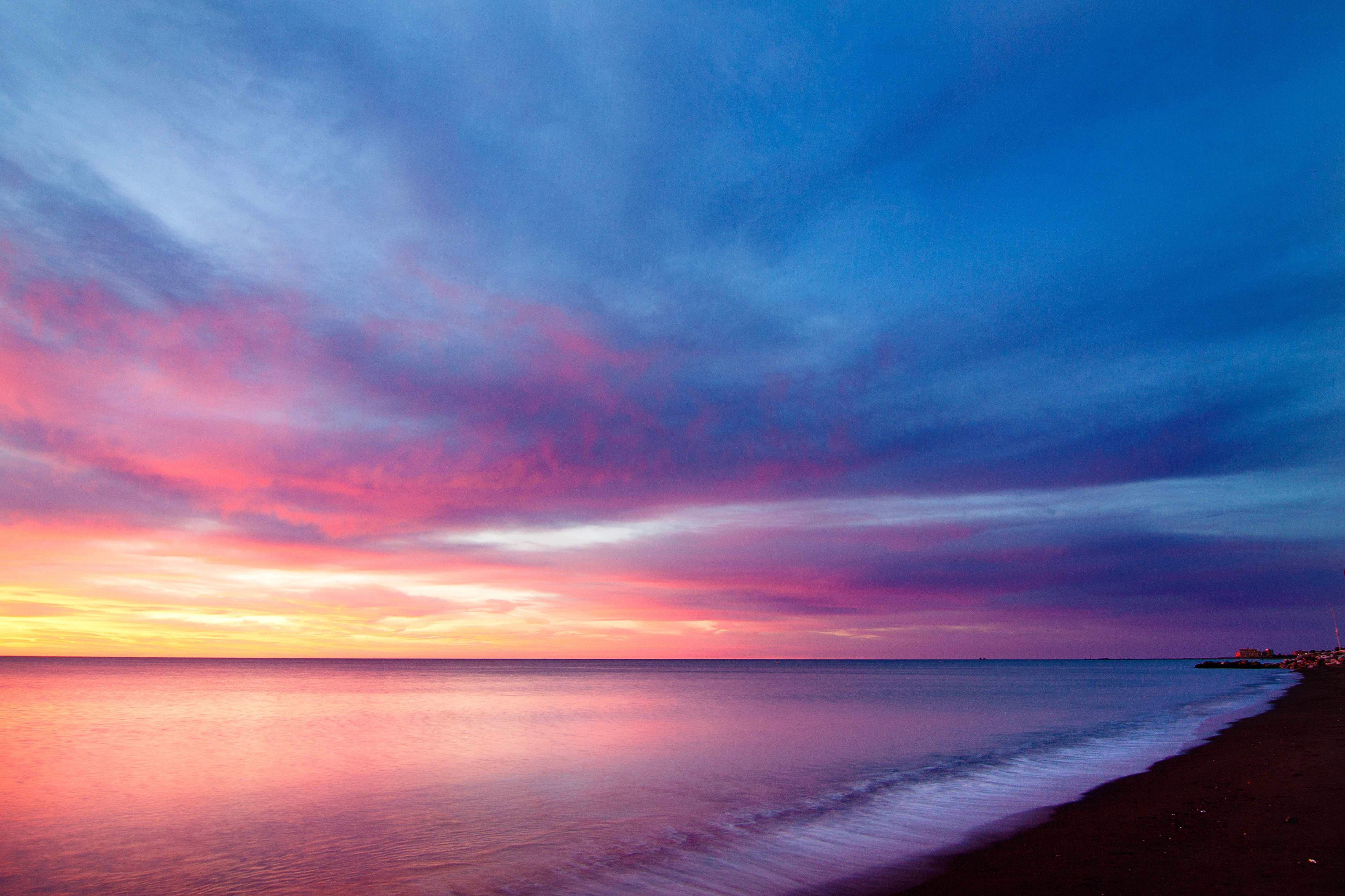 sea, purple, sky, nature, hd, 4k, 5k, HD Wallpaper