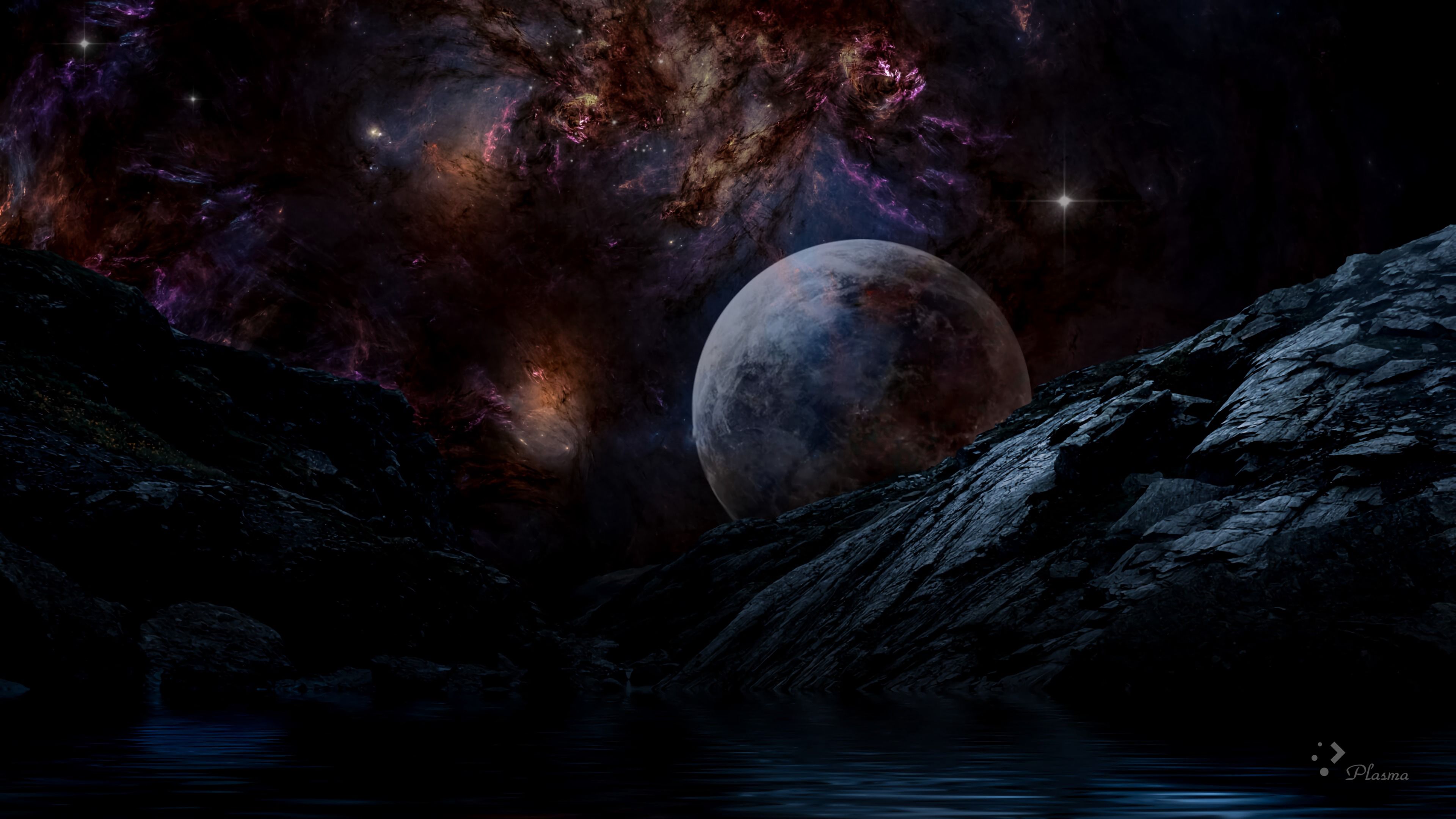 planet, rocks, space, galaxy, 4k, HD Wallpaper