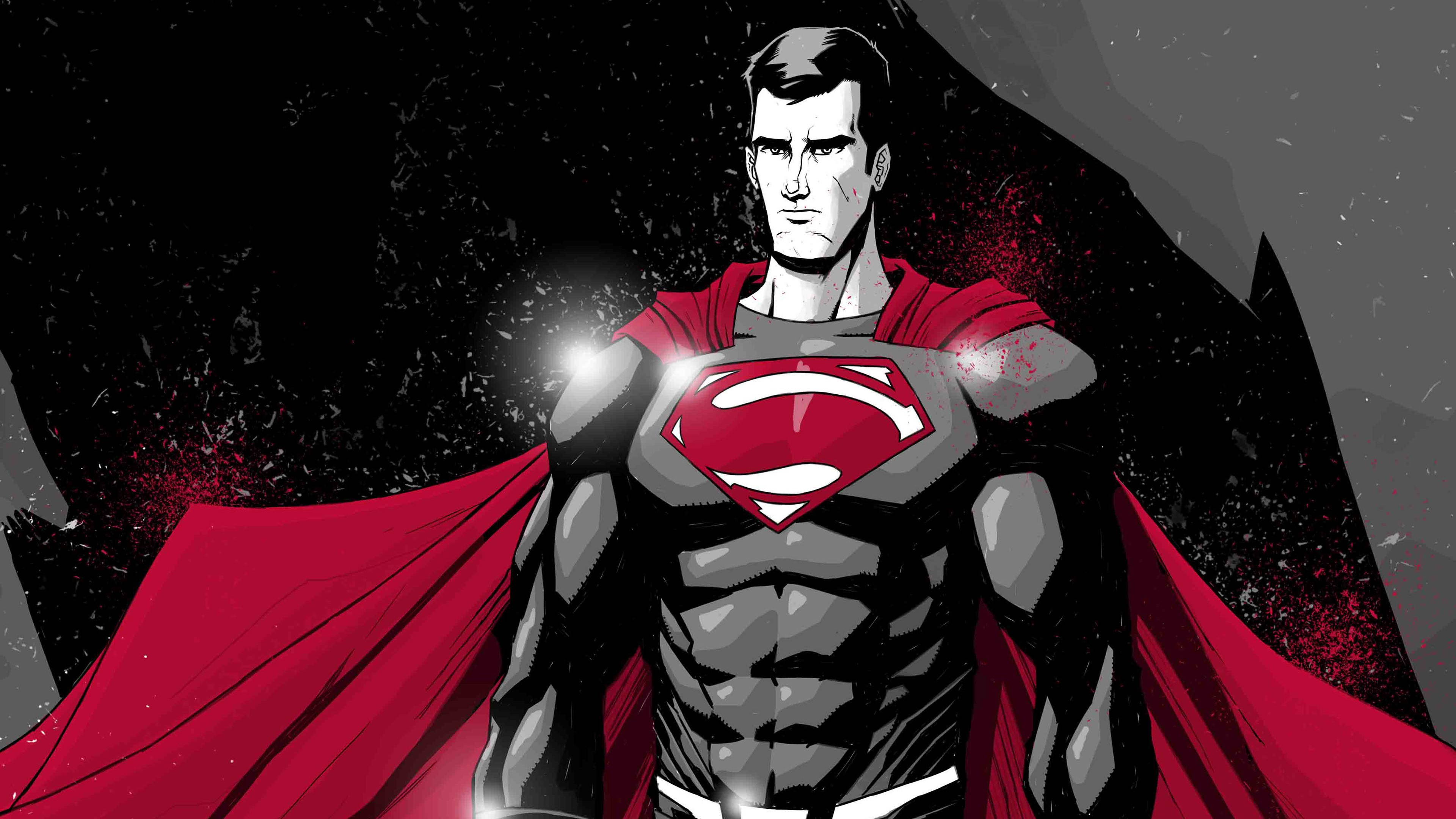 superman, hd, 4k, artwork, artist, digital art, superheroes, behance, monochrome, HD Wallpaper