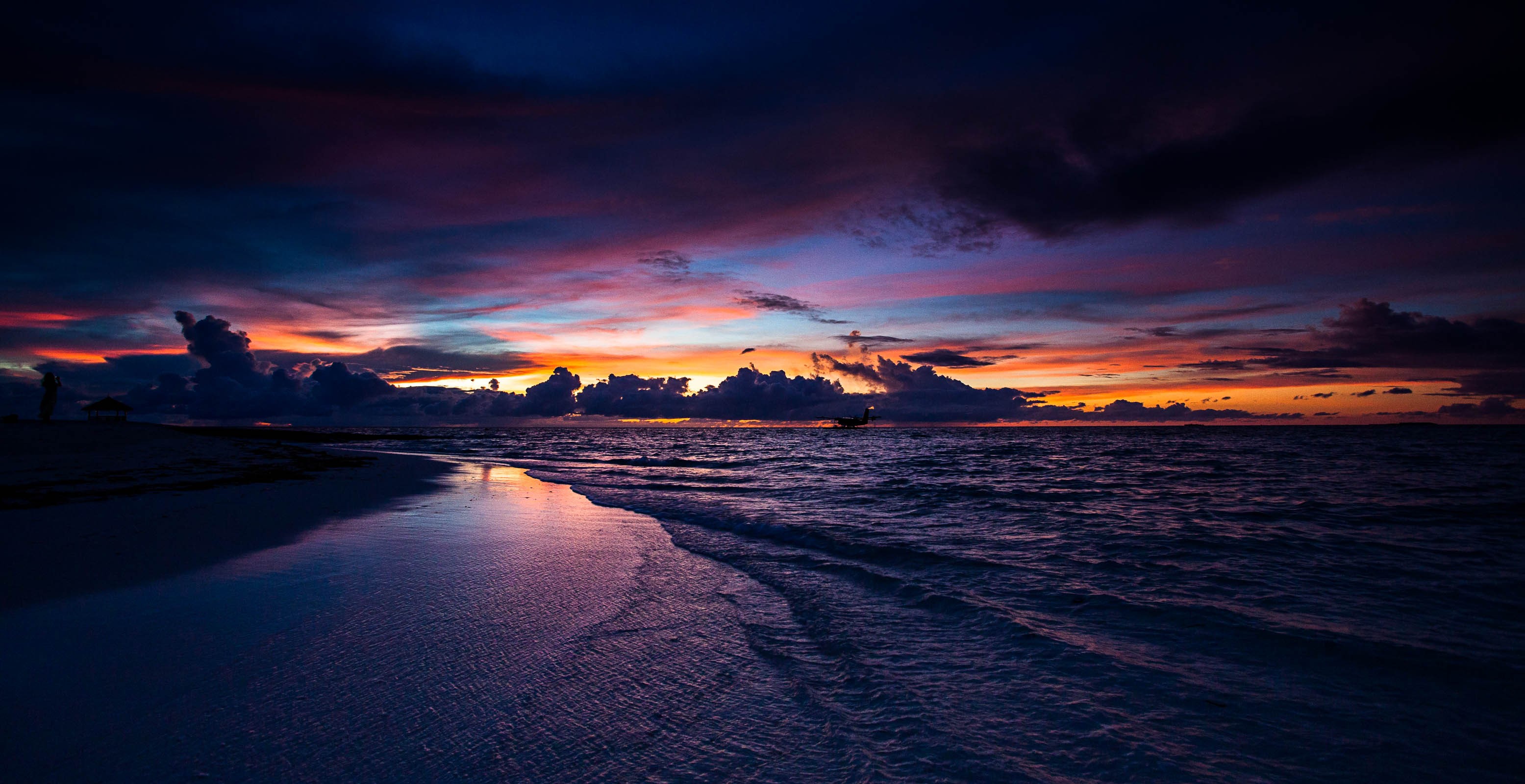 shore, sea, sunset, hd, nature, HD Wallpaper