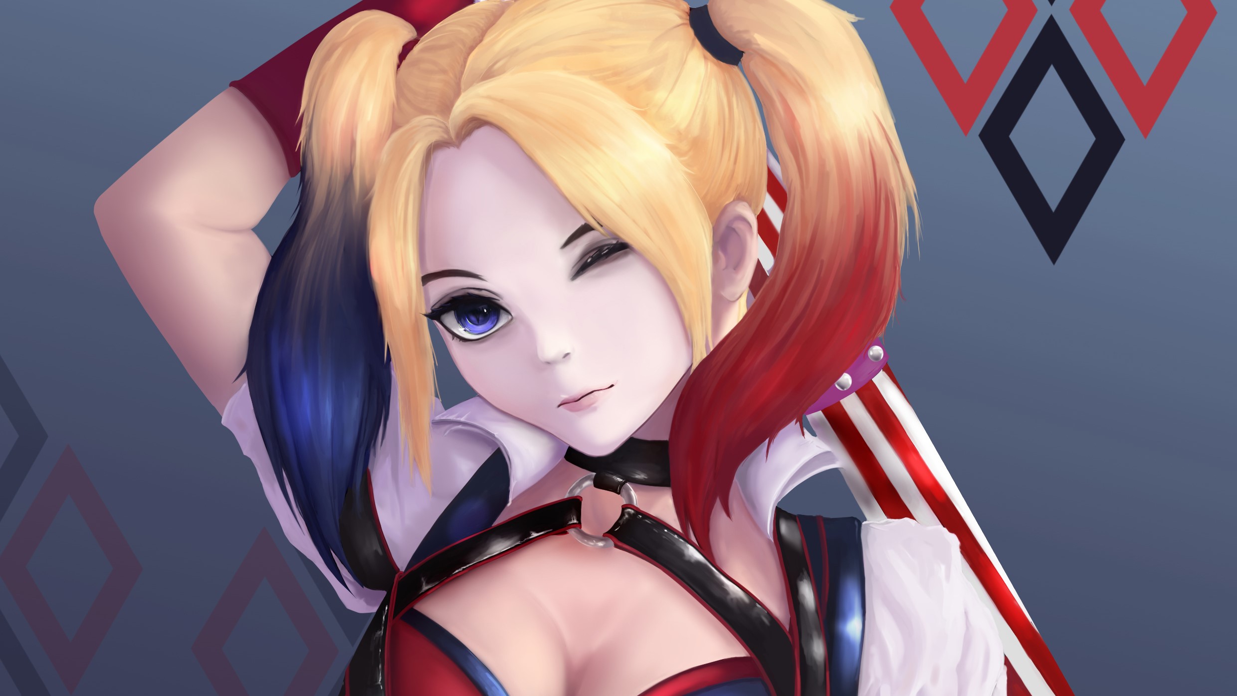 harley quinn, artwork, hd, superheroes, deviantart, HD Wallpaper