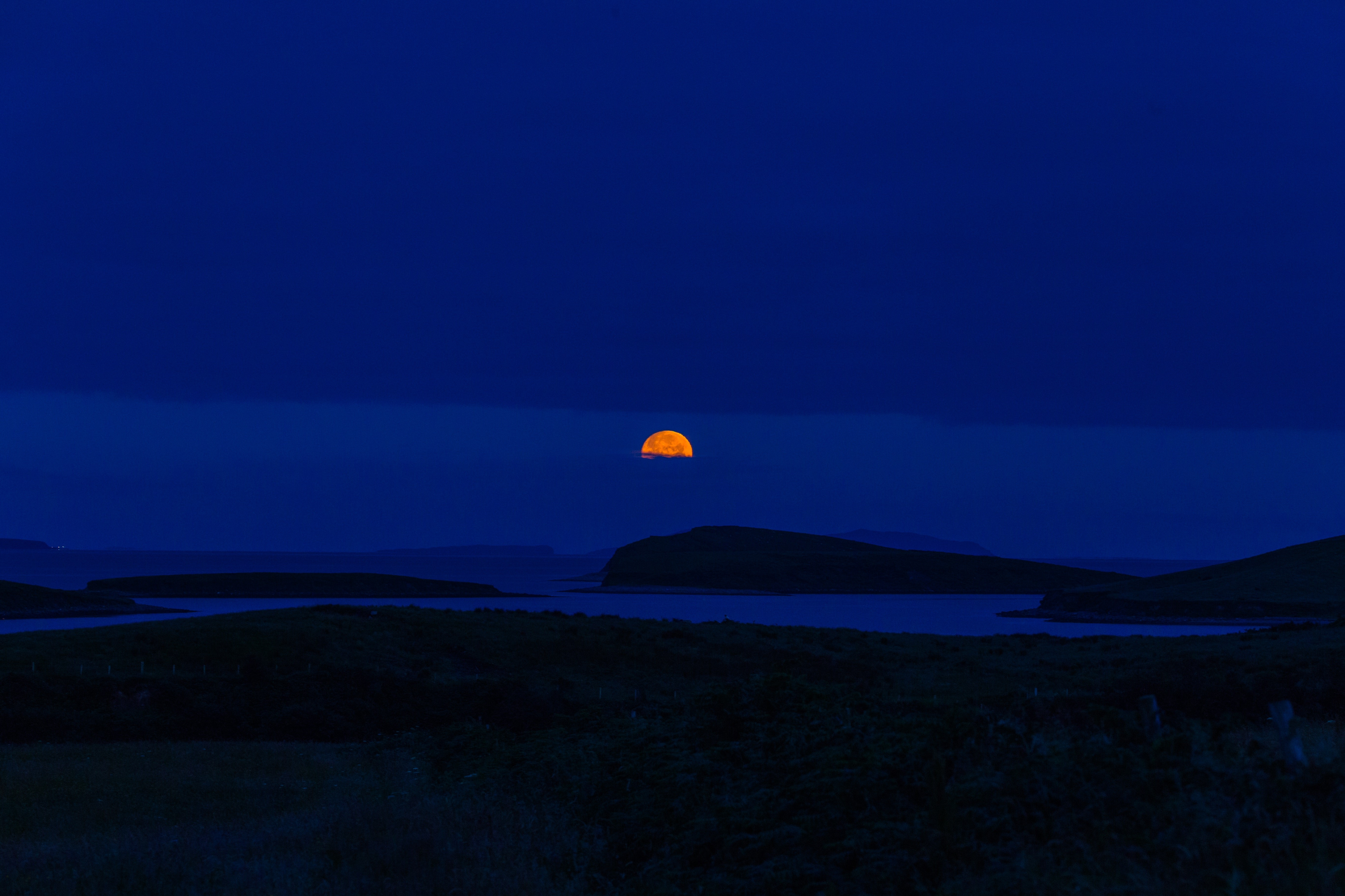 sunset, nature, hd, 4k, blue, HD Wallpaper