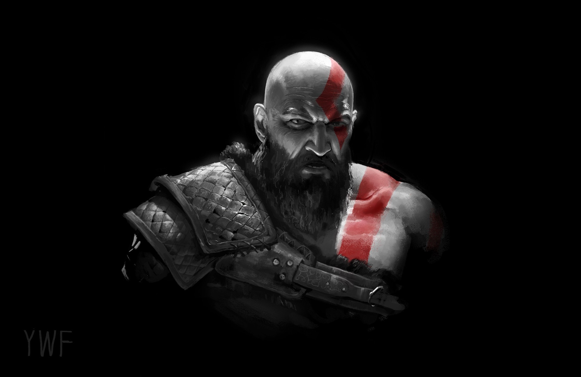 kratos, god of war, artwork, hd, games, artist, artstation, HD Wallpaper