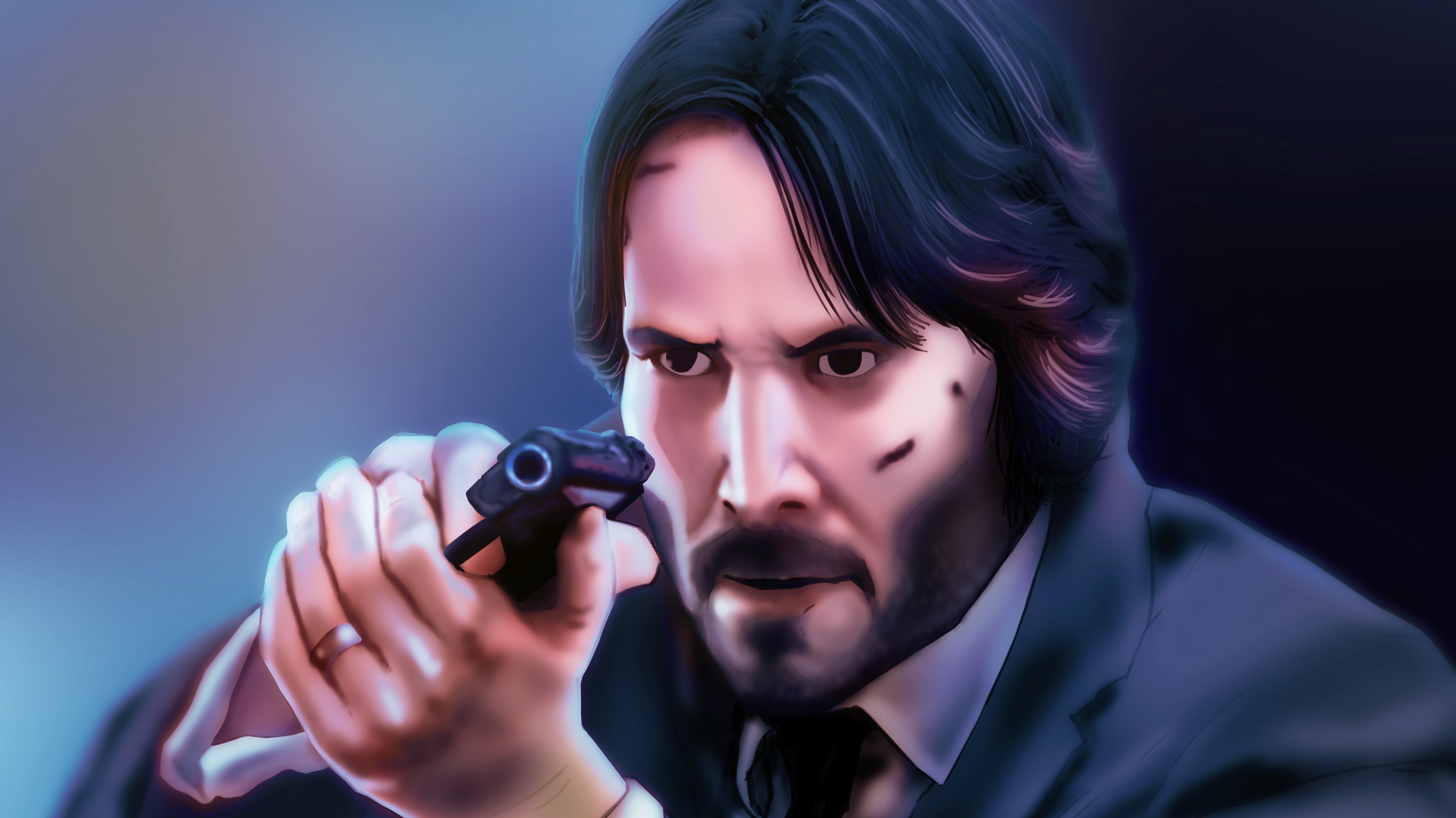 keanu reeves, john wick, hd, 4k, artwork, digital art, deviantart, artist, HD Wallpaper