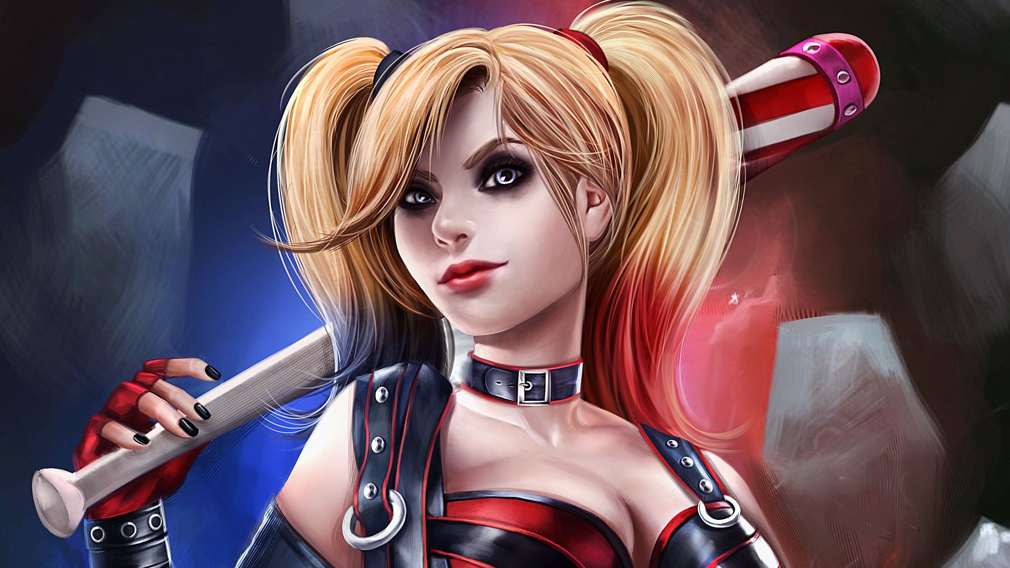 harley quinn, artwork, hd, superheroes, 4k, HD Wallpaper