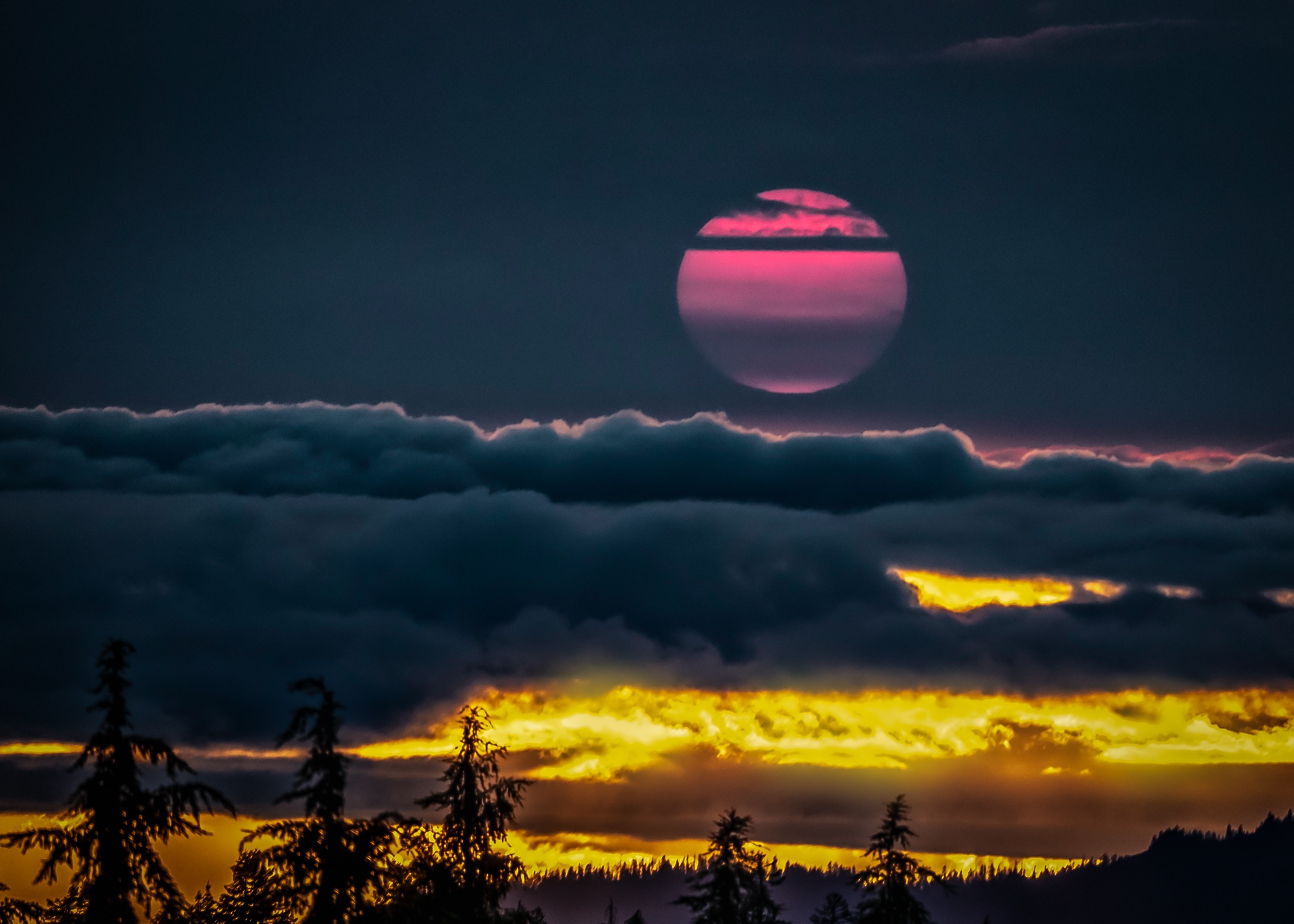 sunset, pink, sky, hd, 4k, nature, HD Wallpaper