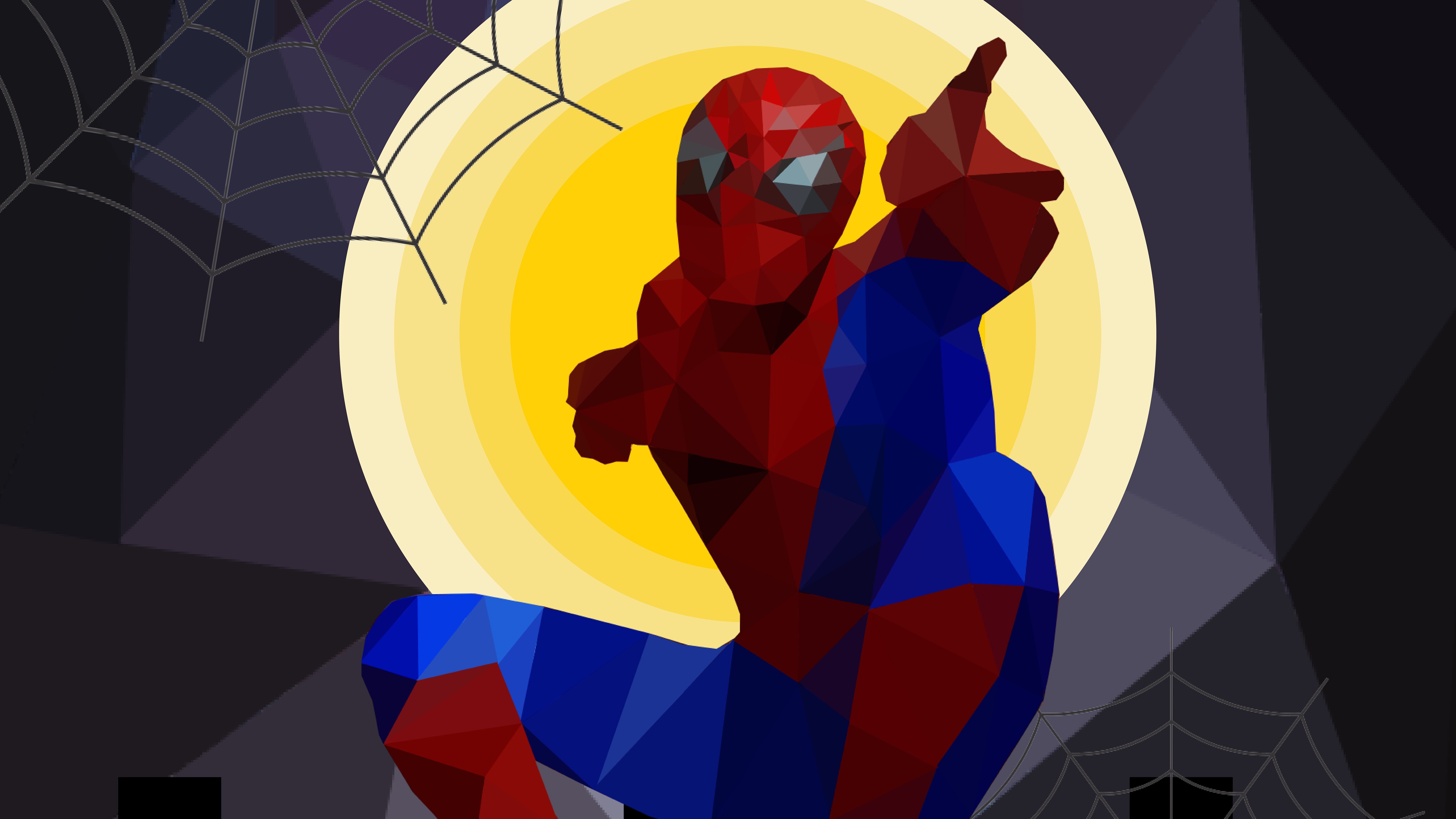 spiderman, low poly, artist, artwork, digital art, hd, 4k, 5k, superheroes, HD Wallpaper