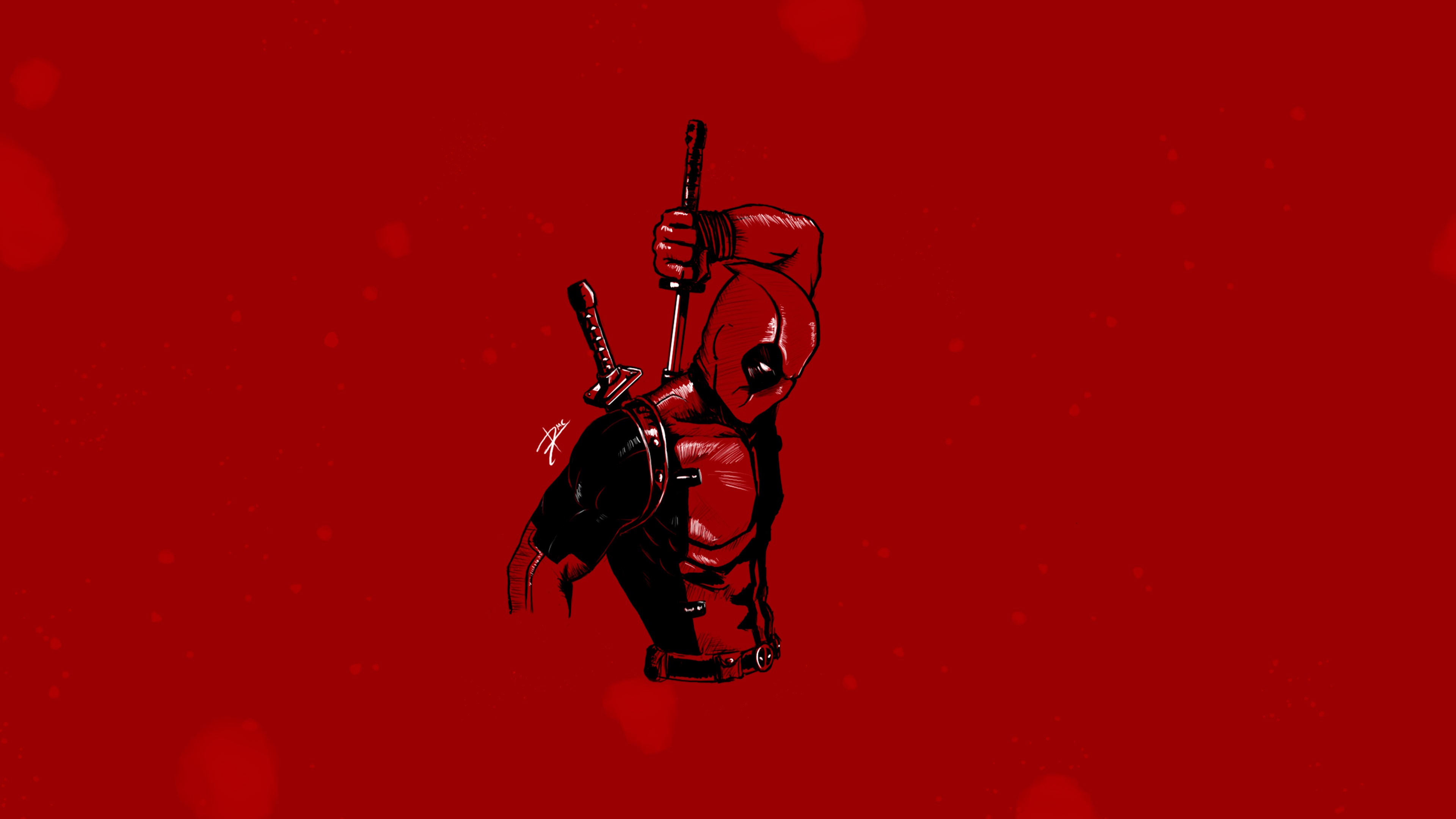 deadpool, minimalism, minimalist, hd, 4k, artist, artwork, digital art, deviantart, HD Wallpaper