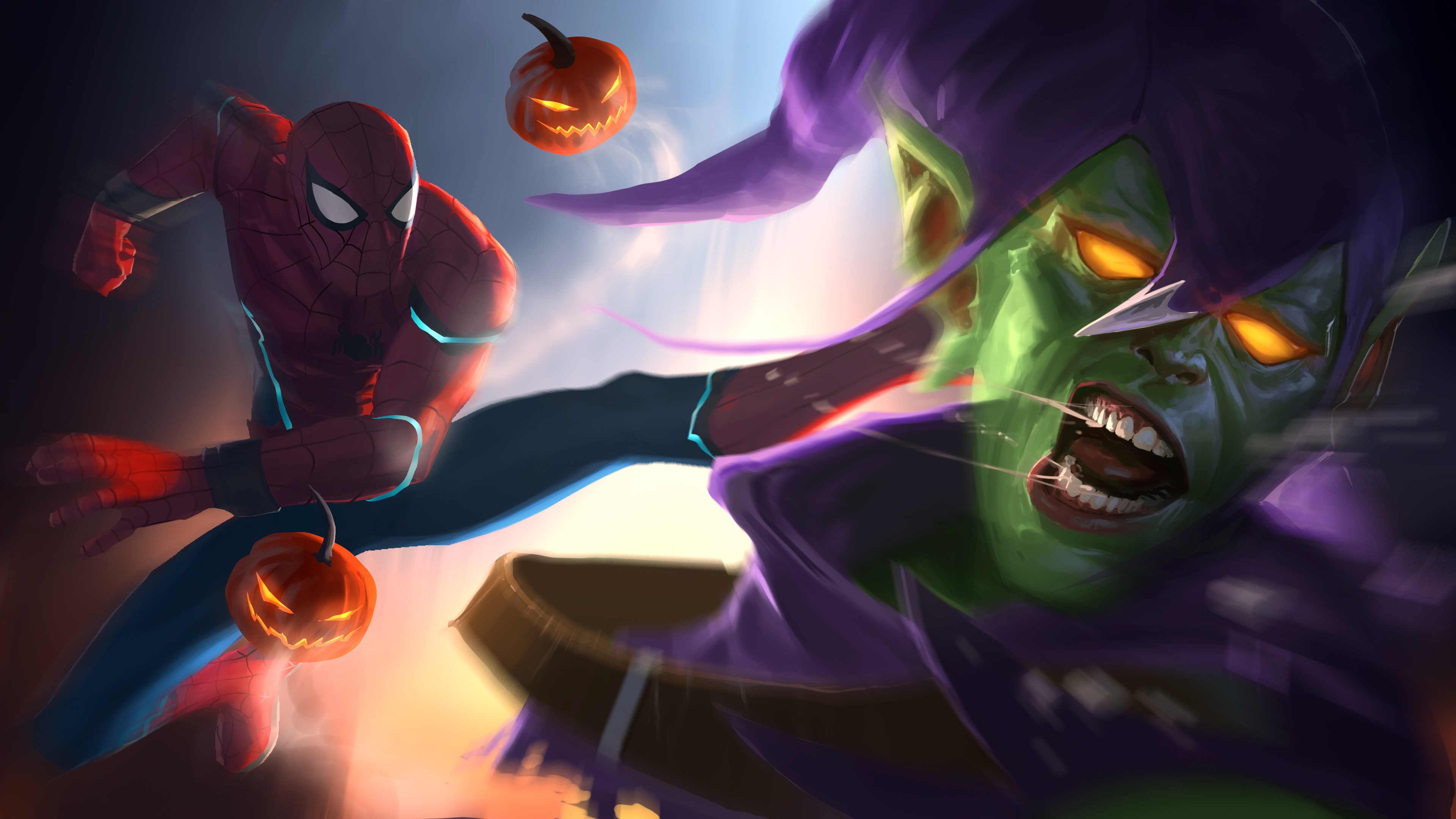marvel contest of champions, games, hd, marvel, 4k, behance, spiderman, goblin, HD Wallpaper