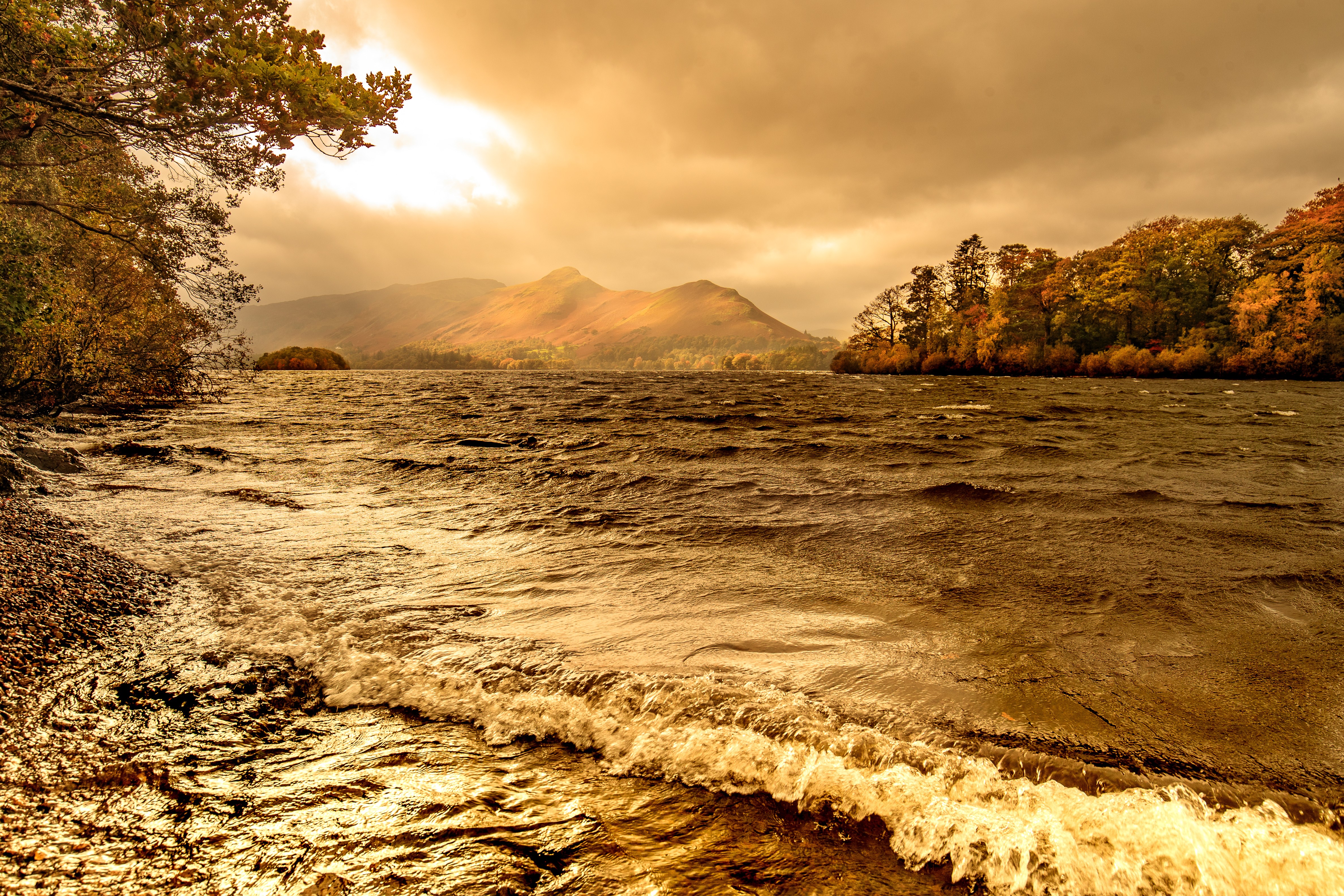 lake, autumn, nature, hd, 4k, HD Wallpaper