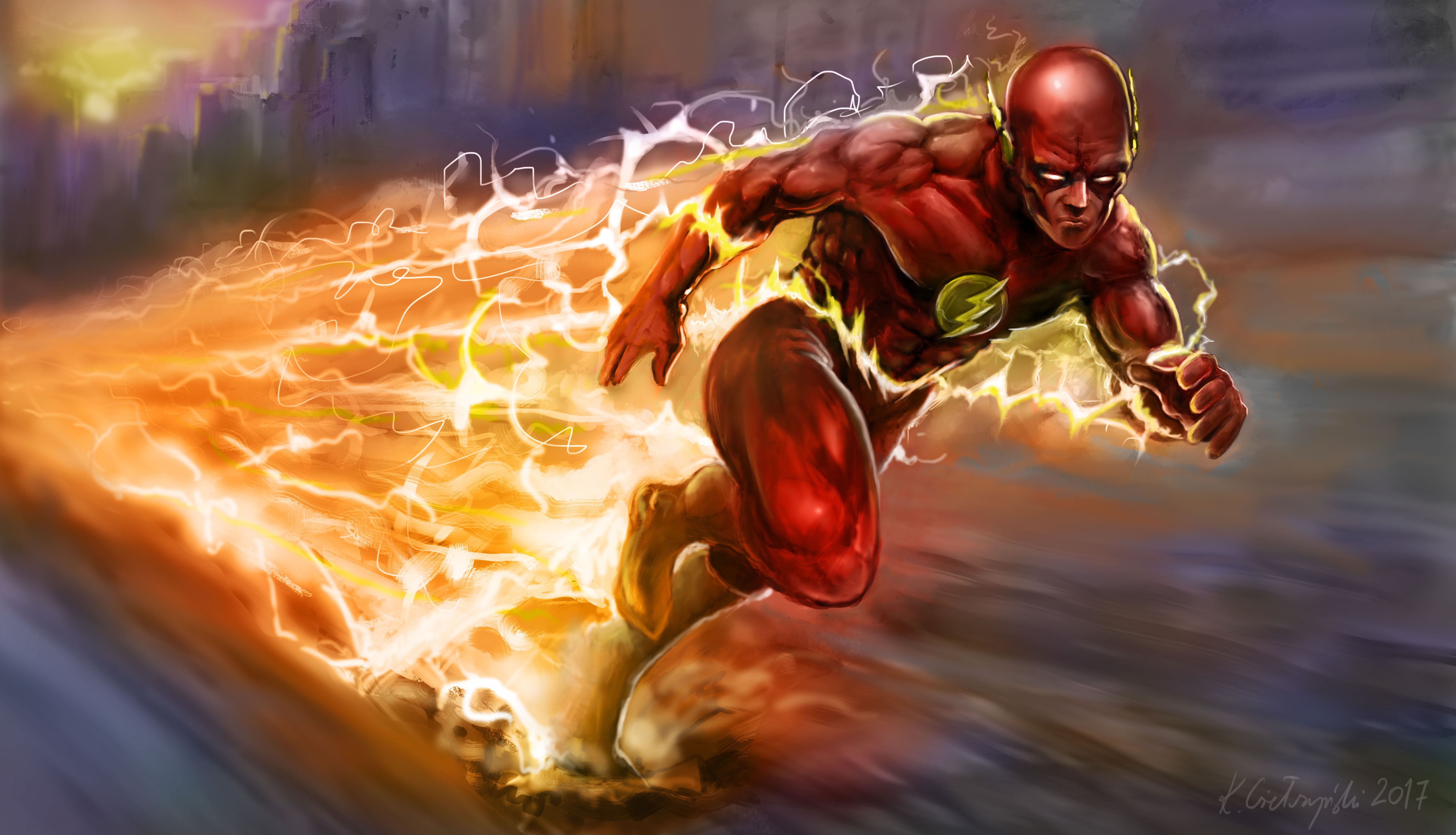 flash, digital art, artwork, artist, deviantart, superheroes, hd, 4k, 5k, HD Wallpaper