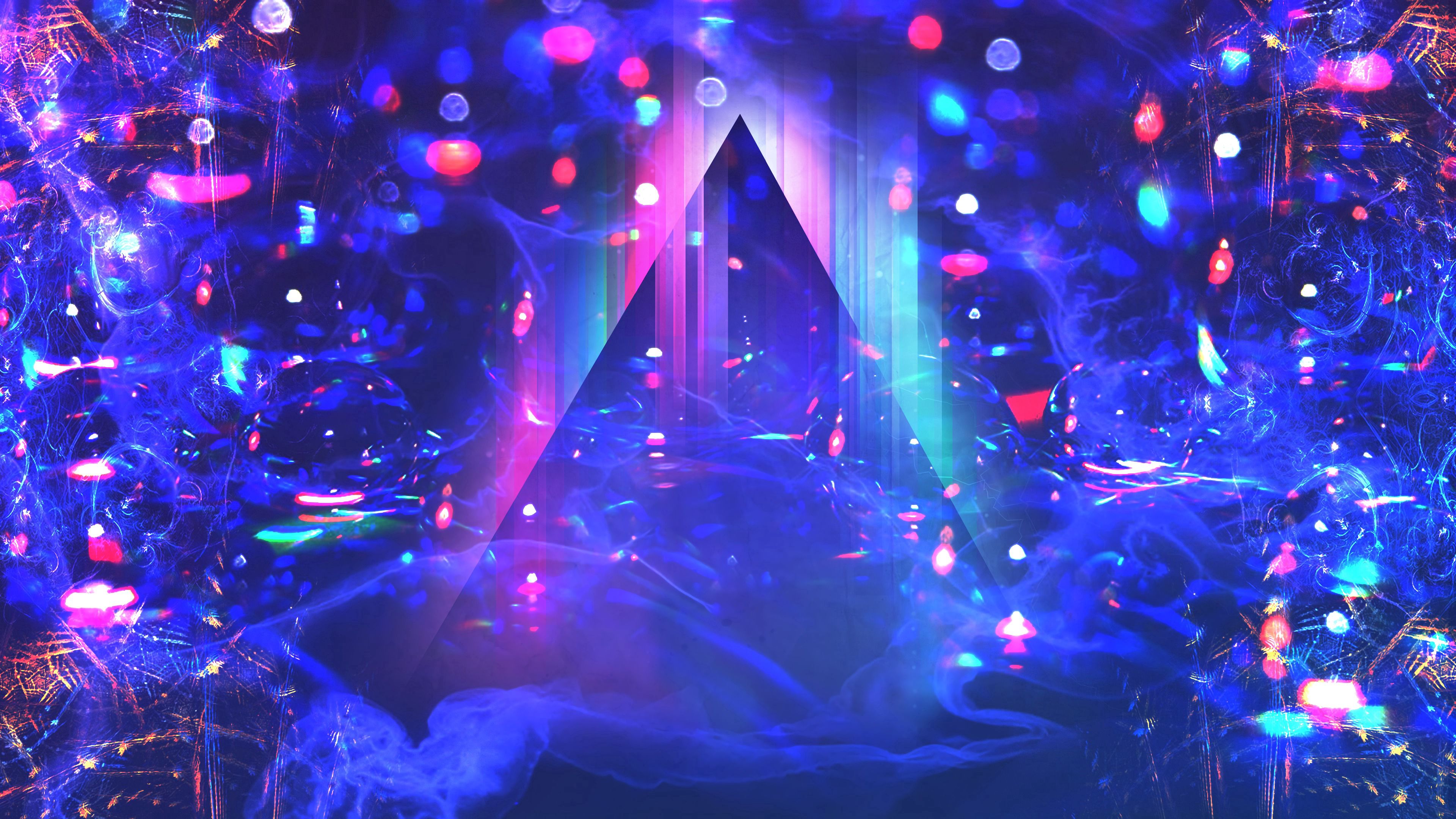 triangle, glare, blur, bright, abstraction, 4k, HD Wallpaper