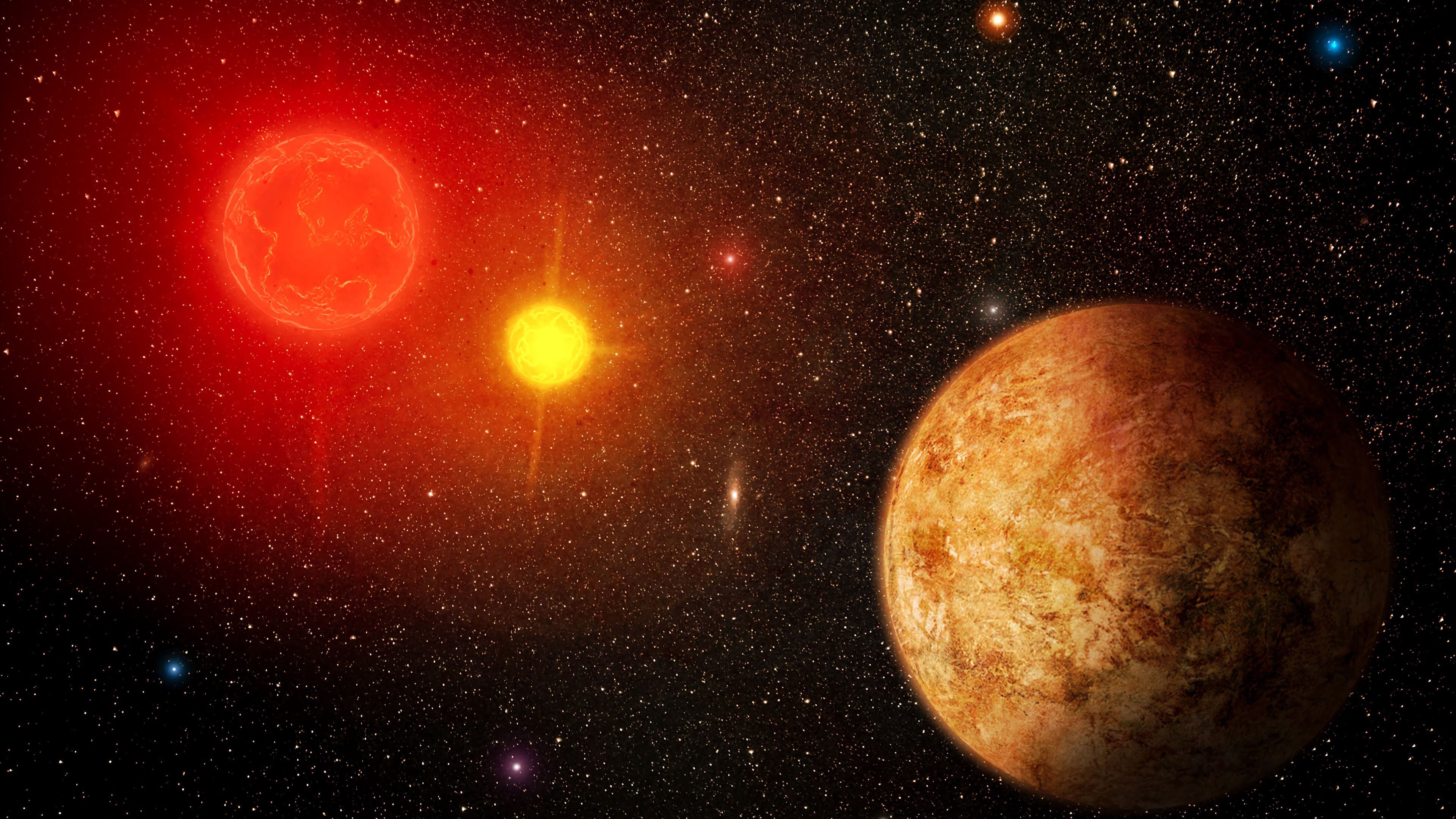 planet, stars, shine, space, universe, 4k, HD Wallpaper