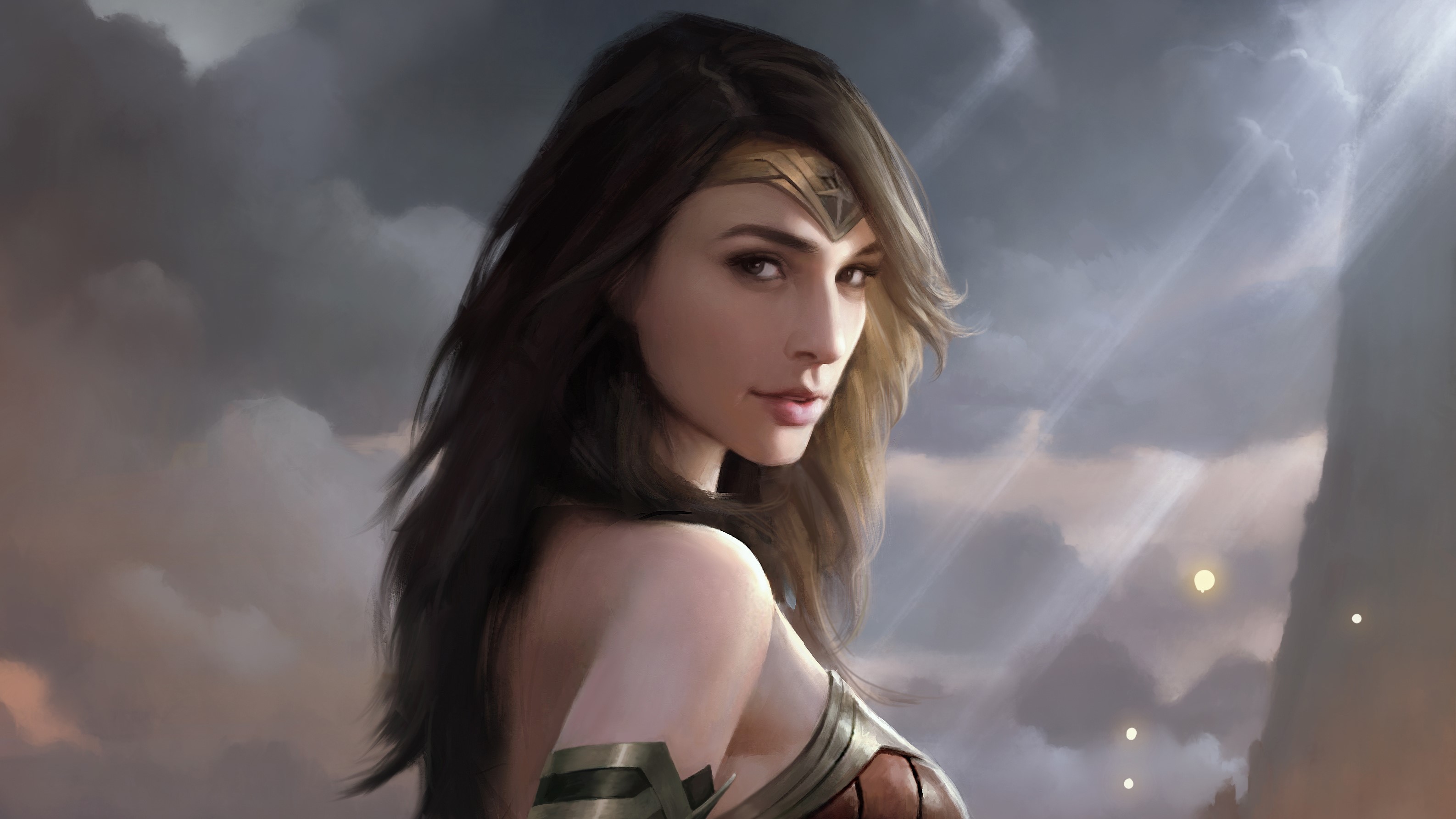 wonder woman, artwork, hd, 4k, digital art, superheroes, art, HD Wallpaper