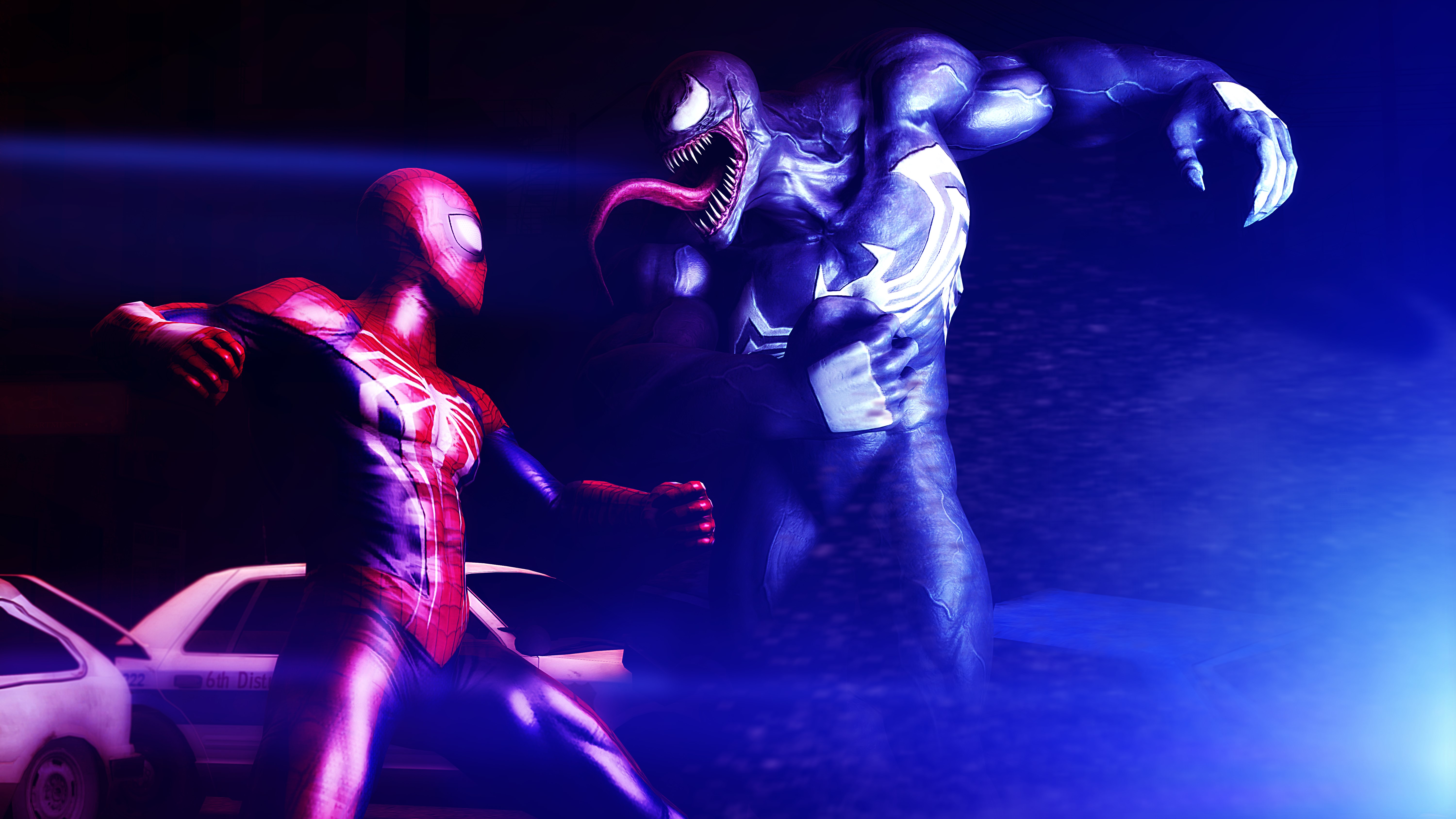 venom, spiderman, 4k, 5k, hd, artwork, artist, digital art, deviantart, superheroes, supervillain, HD Wallpaper