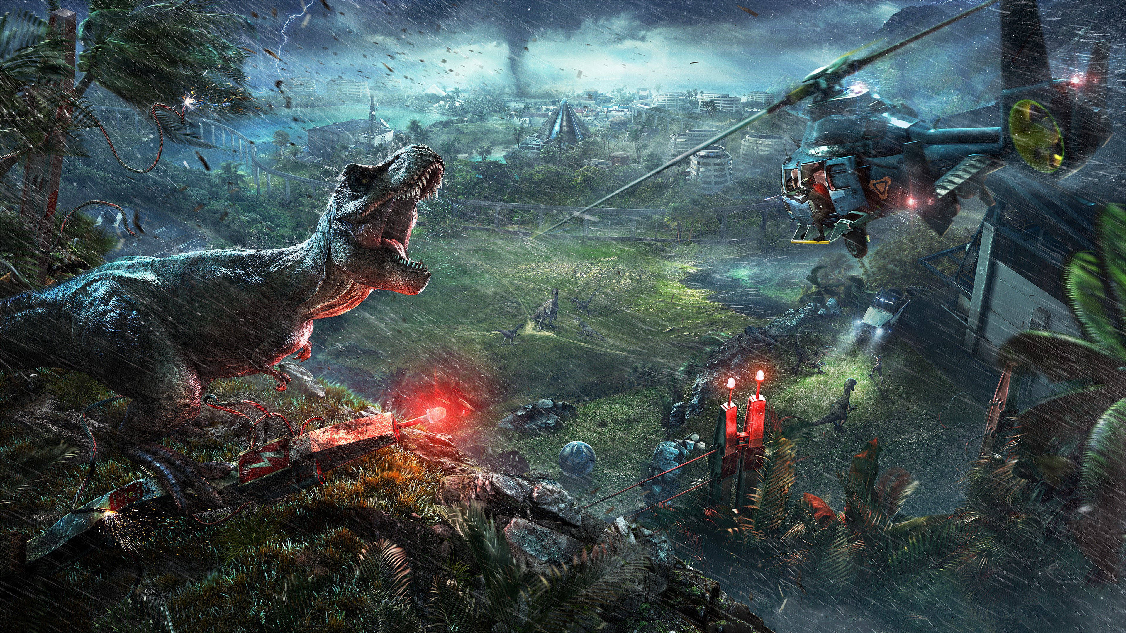 jurassic world evolution, 2018 games, games, hd, 4k, dinosaur, HD Wallpaper