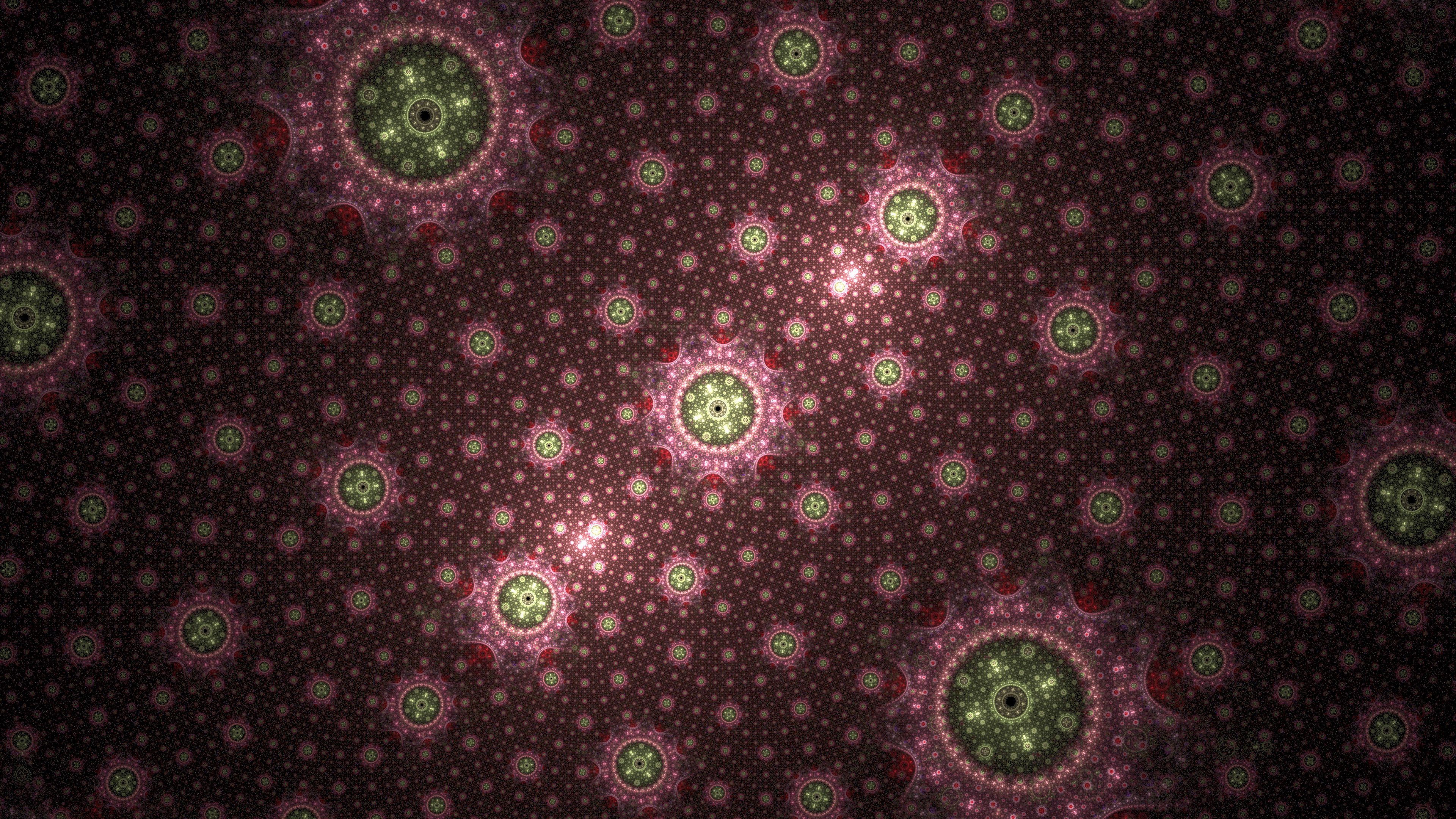 fractal, pattern, glow, optical illusion, abstraction, 4k, HD Wallpaper